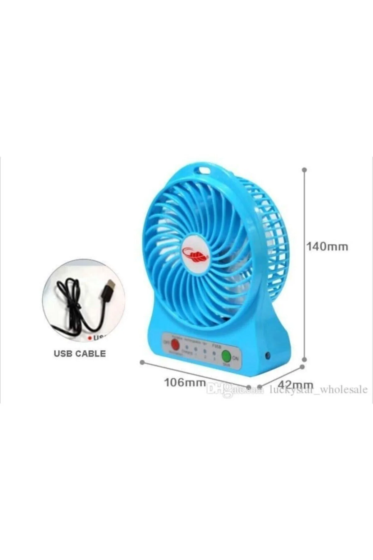 Şarjlı Mini Masa Üstü Vantilatör Fan Usb Soğutucu Sessiz 3 Kadem - pazariz Görsel 6