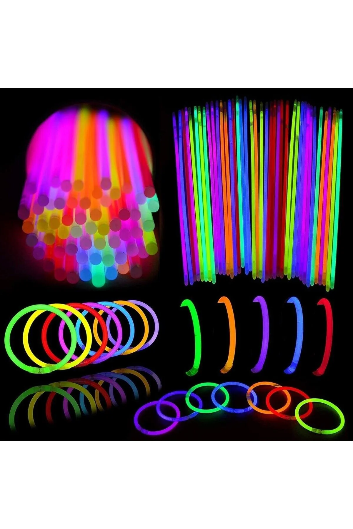 Glow Stick Fosforlu Neon Çubuk 50 Li Paket