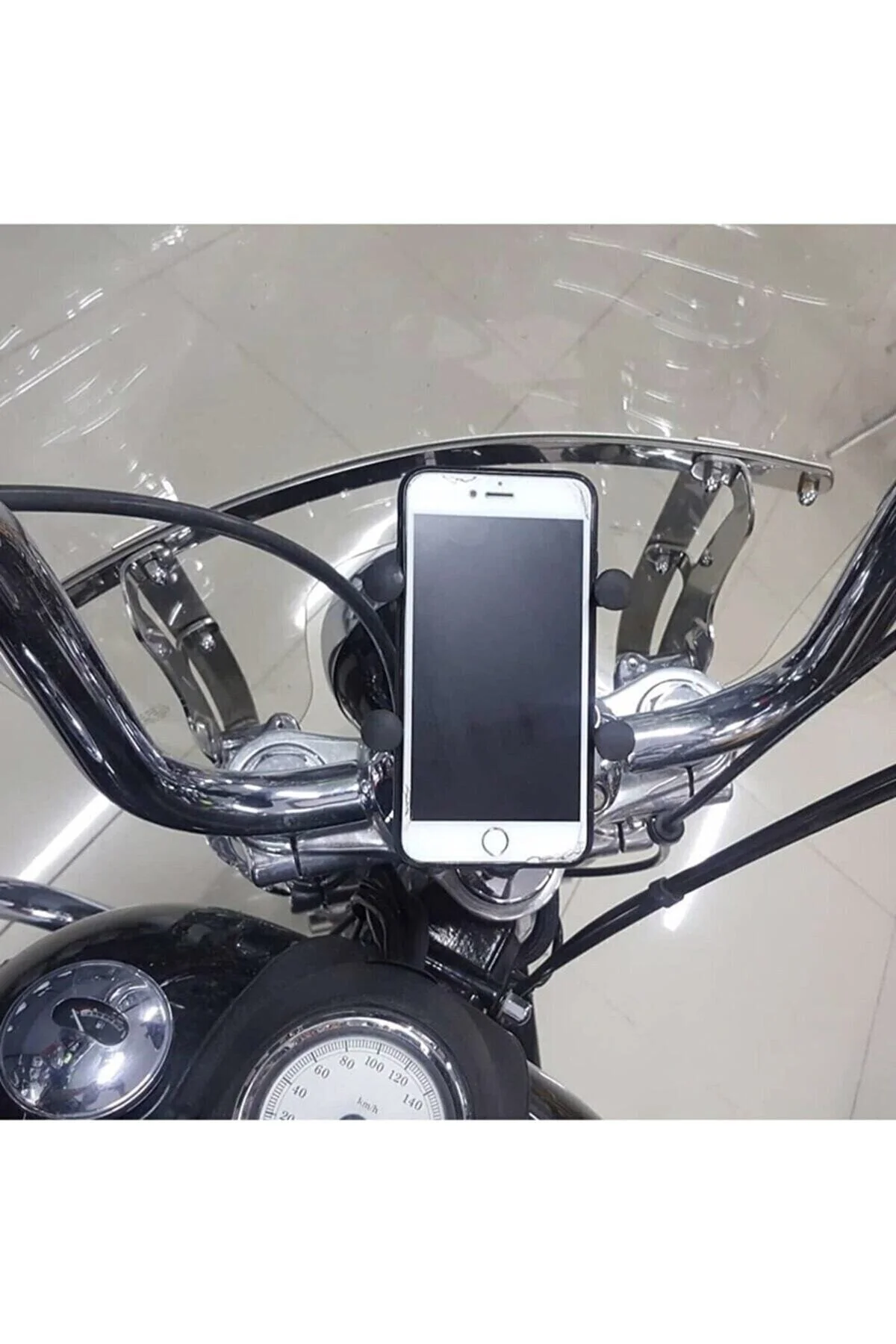Motosiklet Ayna Bağlantılı Usb Şarj Çıkışlı Telefon Tutucu - pazariz Görsel 2