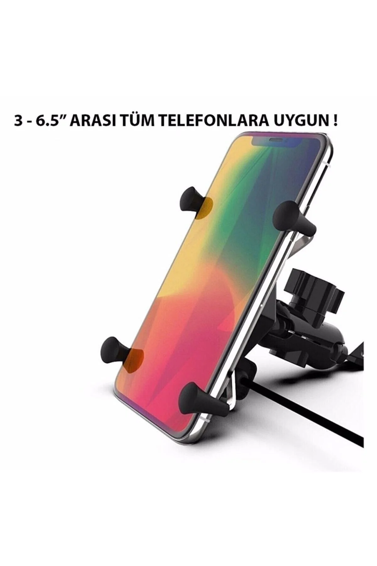 Motosiklet Ayna Bağlantılı Usb Şarj Çıkışlı Telefon Tutucu - pazariz Görsel 5