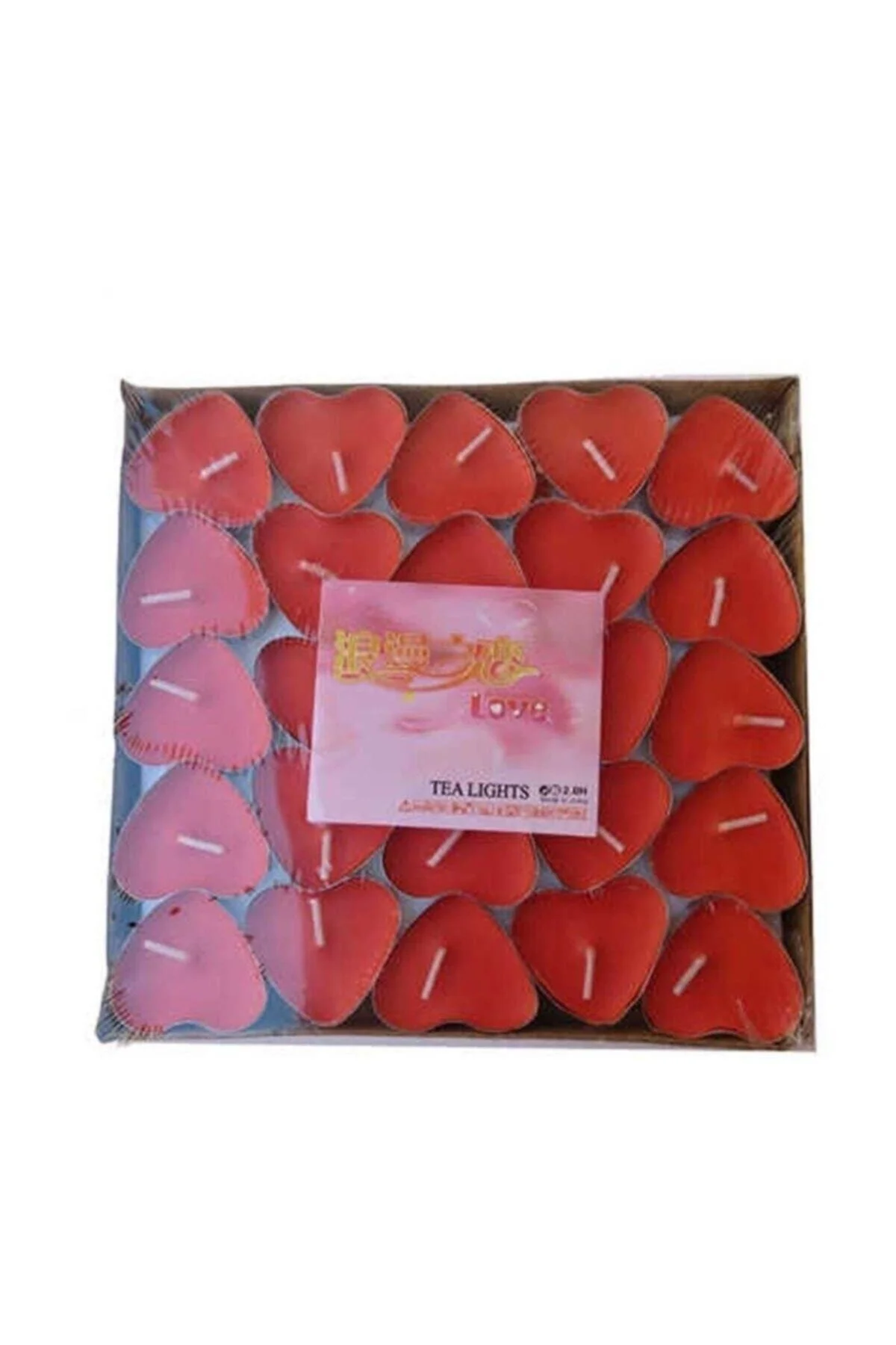 Kırmızı Kalp Tealight Mum 50li - pazariz Görsel 2