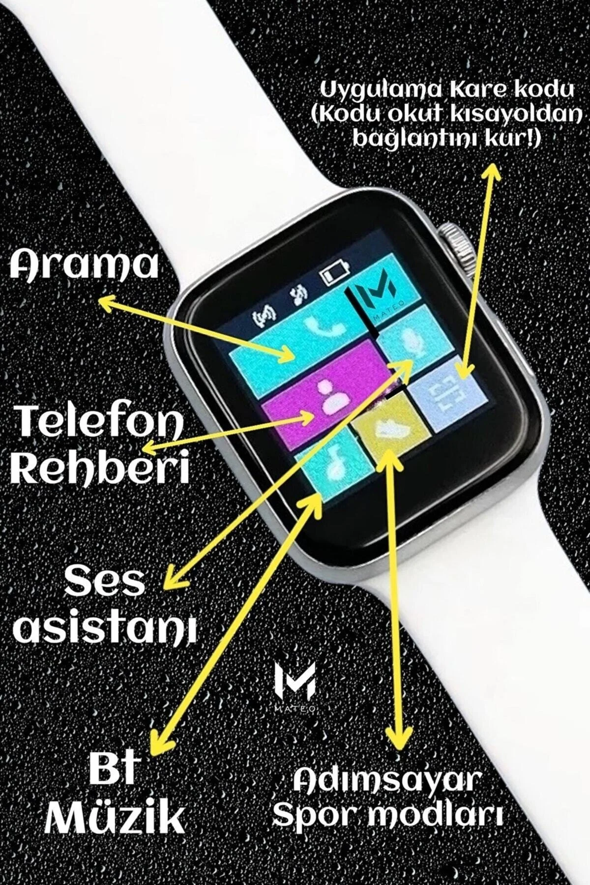 Akıllı Saat L800 Dokunmatik Ekran Bluetooth Ve Yan Ekran Tuşlu Çok Özellikli Siyah - pazariz Görsel 4