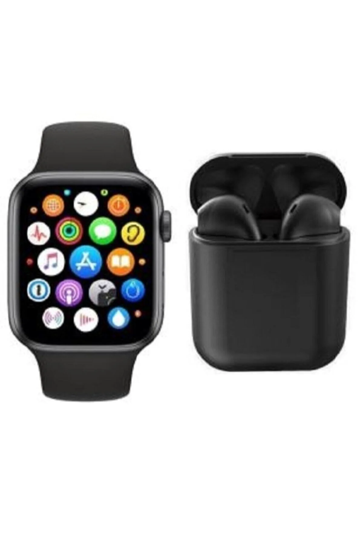 Smart Watch + 12 Siyah Tws Kablosuz Kulaklık Ikili Kombin T500