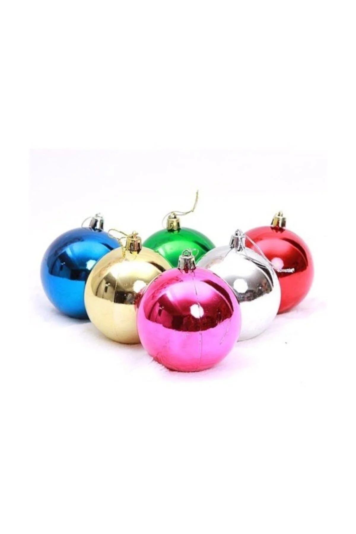 Artte Yılbaşı Ağaç Süsü Cici Top 4 Cm Karışık ( 6 Parça )