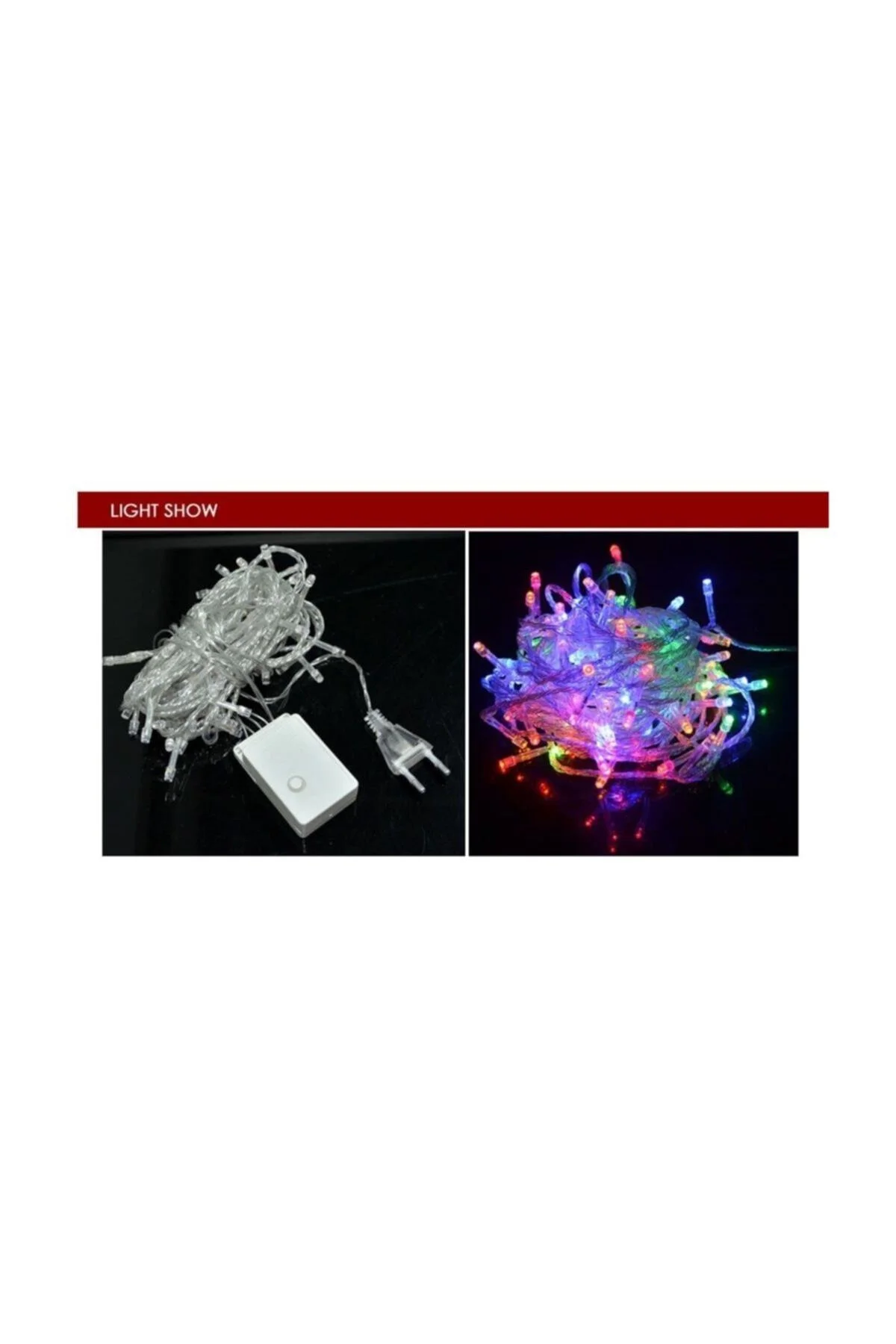 10 Mt 100 Led Işık Renkli Noel Yılbaşı Agaç Süsleme Led Süs 9 Fon - pazariz Görsel 2