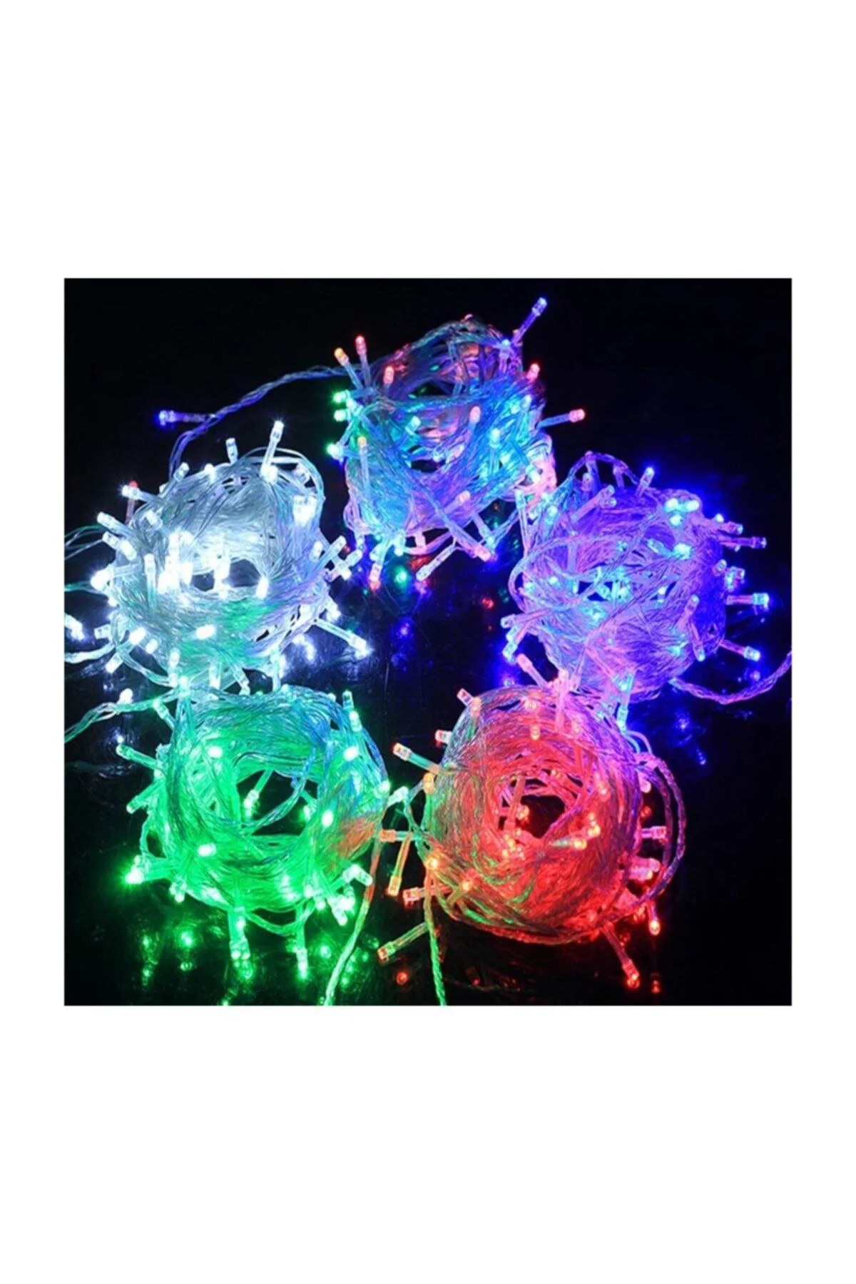 10 Mt 100 Led Işık Renkli Noel Yılbaşı Agaç Süsleme Led Süs 9 Fon - pazariz Görsel 7