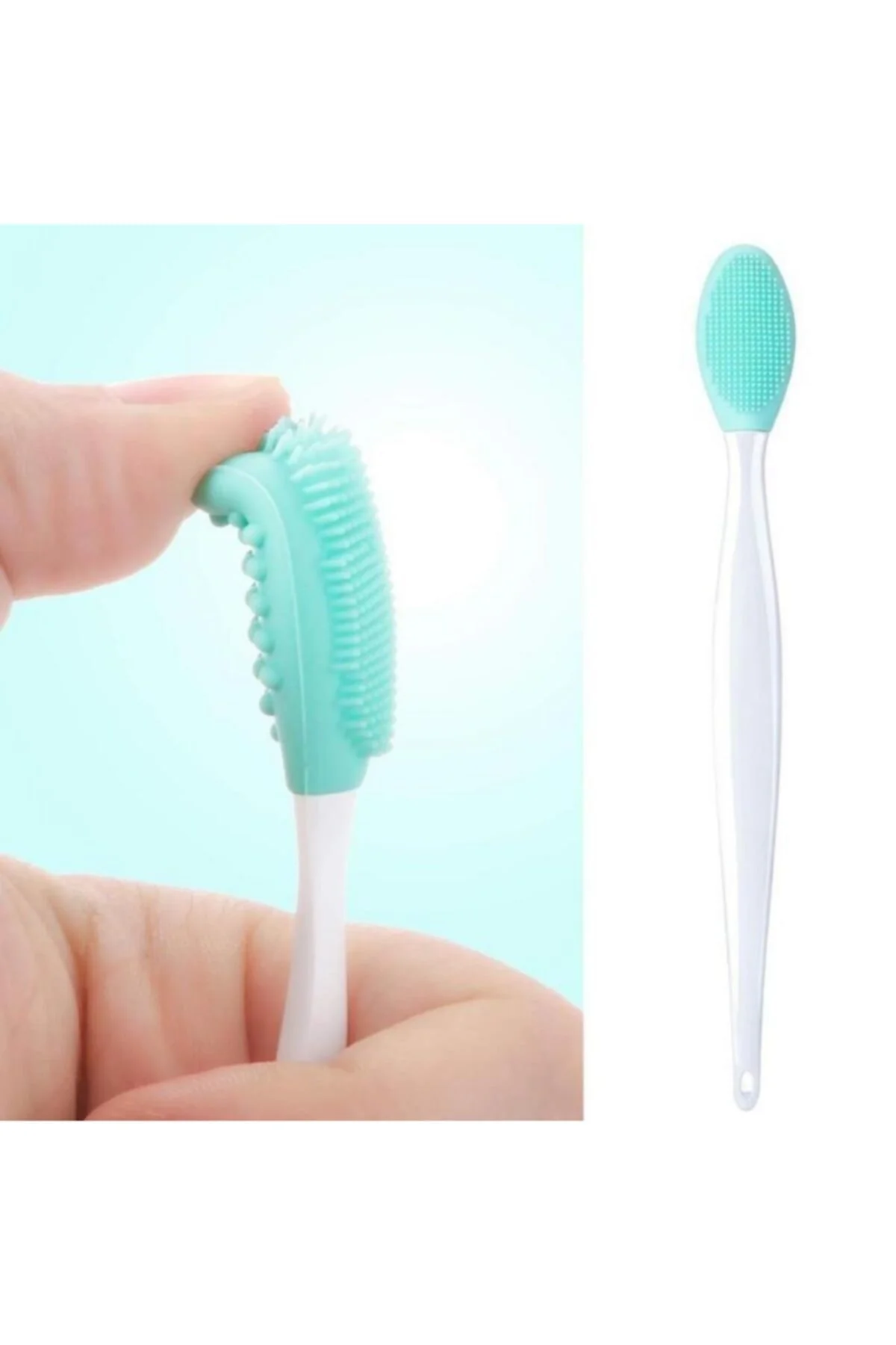 Beyaz Dudak Fırçası Peeling Etkili Gözenek Siyah Nokta Temizleyici Fırça 2 Adet - rennway Görsel 4