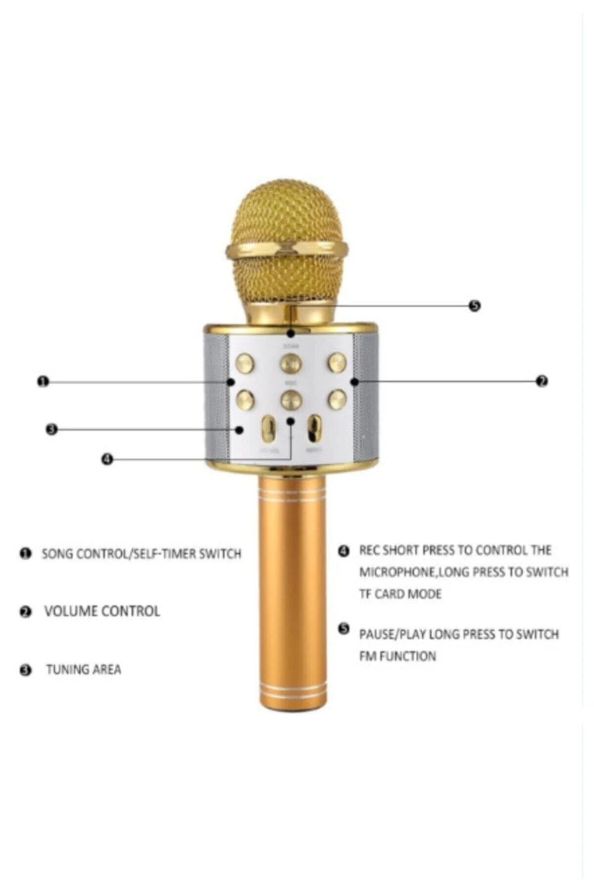 Karaoke Bluetooth Mikrofon Wster Ws-858 Usb Ses Değiştir - BLUE İNTER Görsel 4