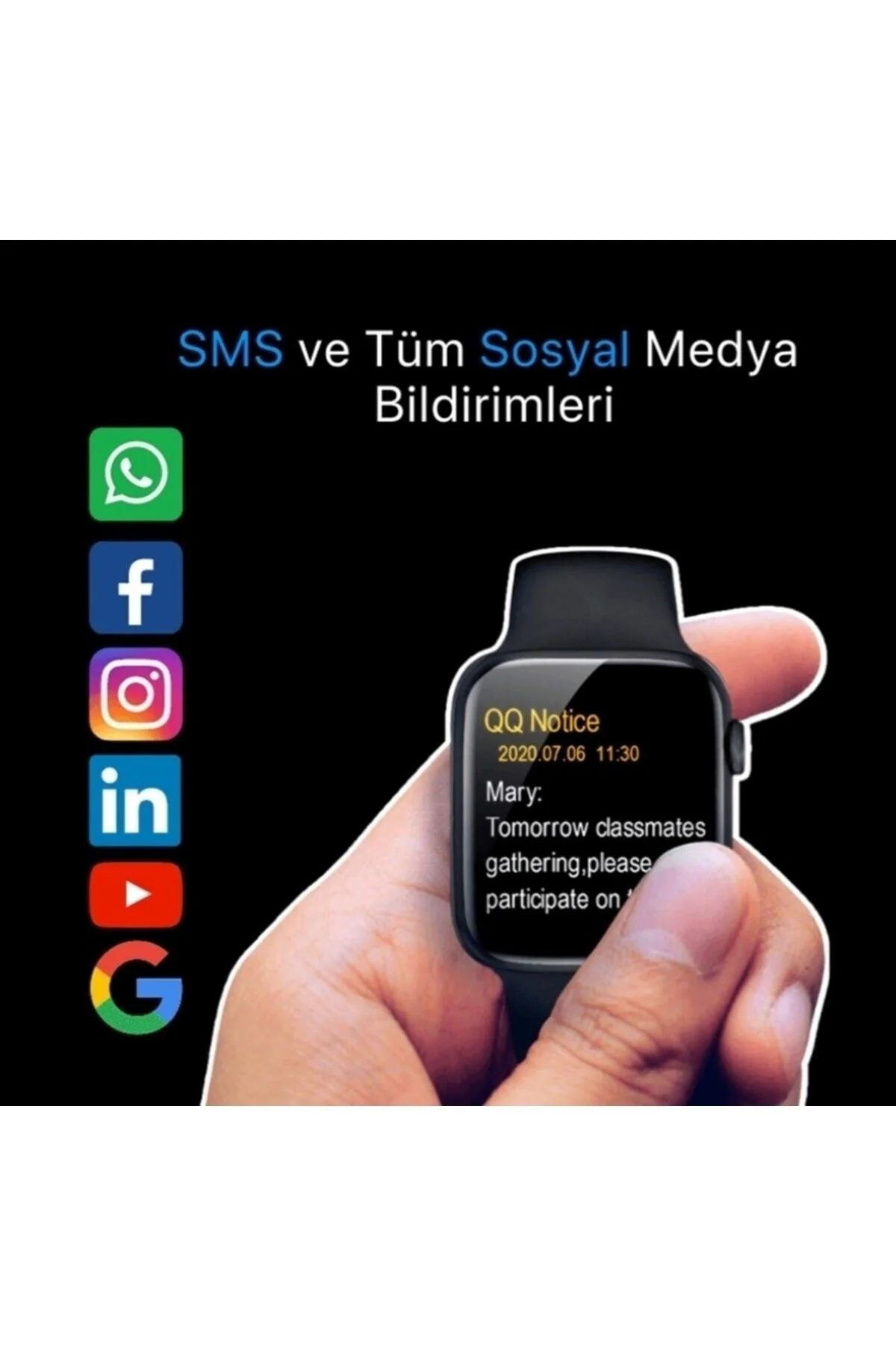 Watch 7 Series Uyumlu Uyumlu 44mm Akıllı Saat 2023 Yeni Seri Lacivert - pazariz Görsel 6