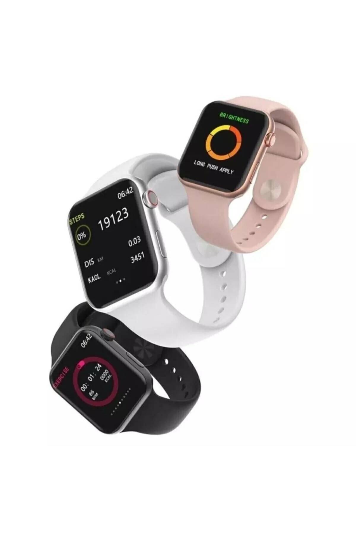 Yeni Nesil Şık Tasarımlı Beyaz Watch 6 Series Akıllı Saat - pazariz Görsel 3