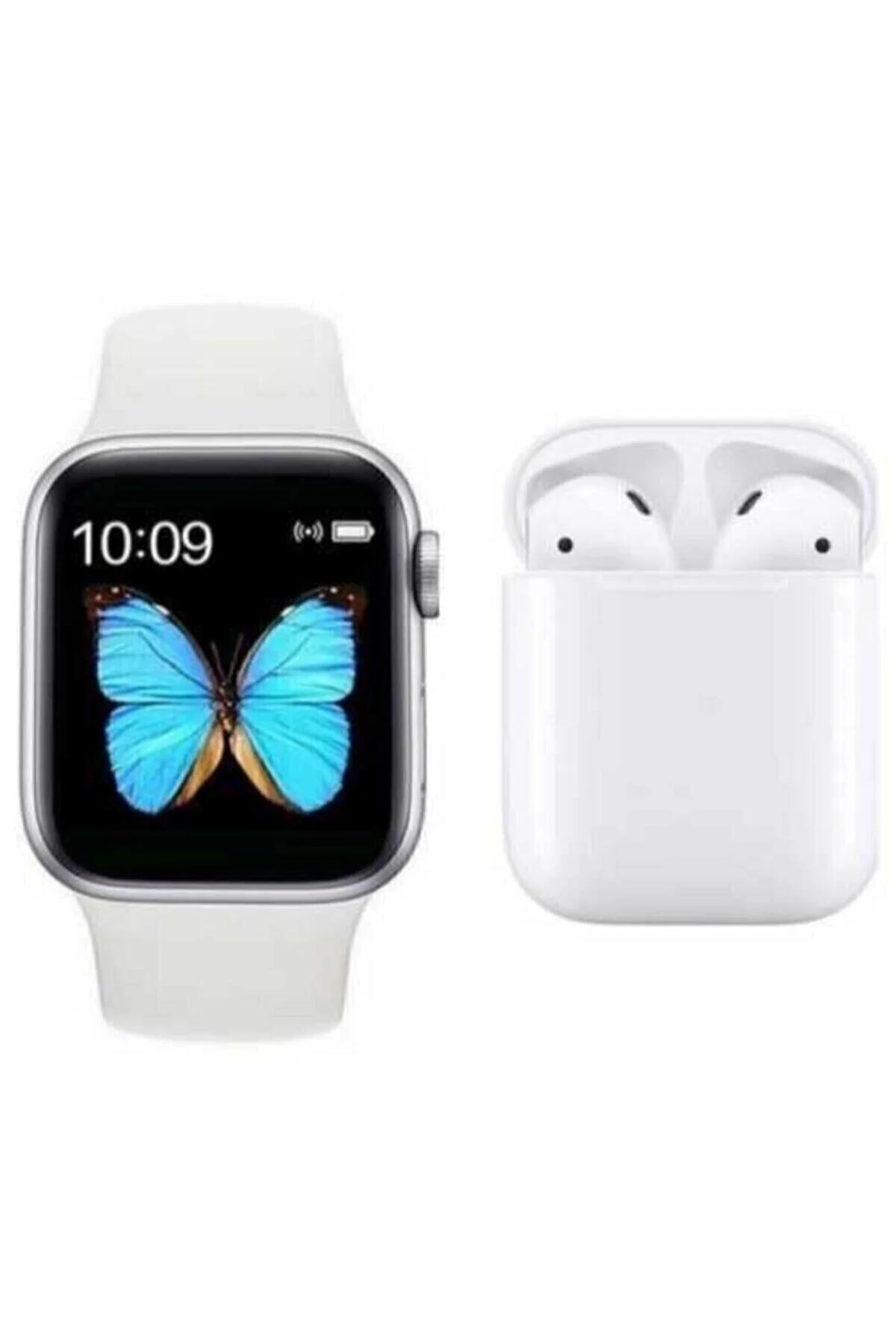 Watch 6 Series Akıllı Saat + Beyaz I12 Bluetooth Kulaklık