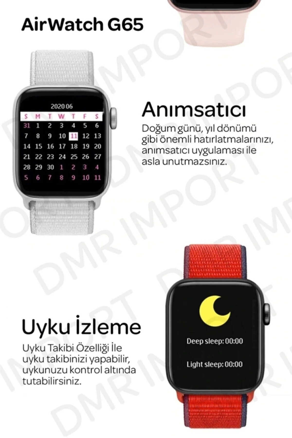 G65l Akıllı Saat Suya Dayanıklı Ateş &amp; Nabız Ölçer Çok Fonksiyonlu Ios Ve Android Uyumlu - pazariz Görsel 7