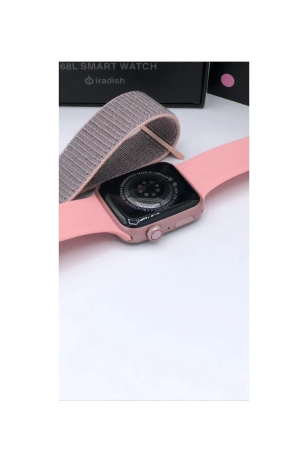 G68l Smart Watch 6s Akıllı Saat Yan Tuşlar Aktif Uygulama – Çift Kordon Pembe - pazariz Görsel 2