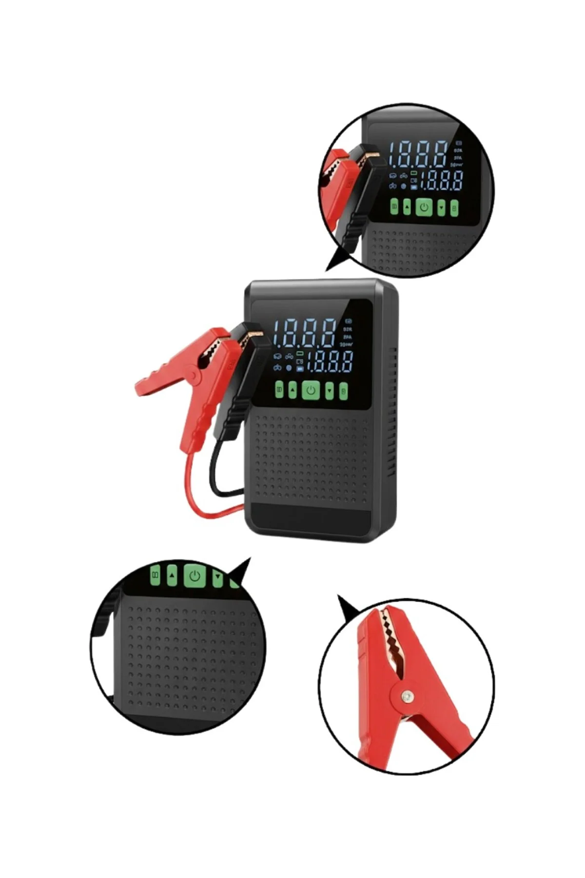 Taşınabilir Araç Akü Şarj Takviye Cihazı 12.000 Mah. 150 Psi Dijital Kompresör - pazariz Görsel 3