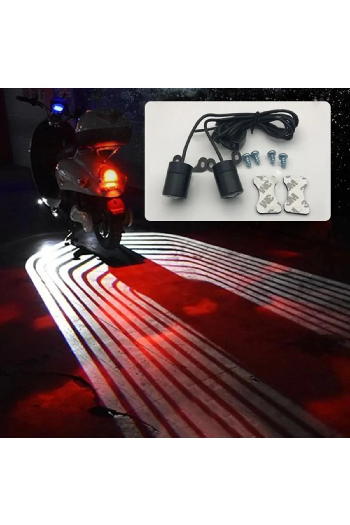 Araba motosiklet melek kanatları LED projeksiyon lambası lazer karşılama ışığı Beyaz