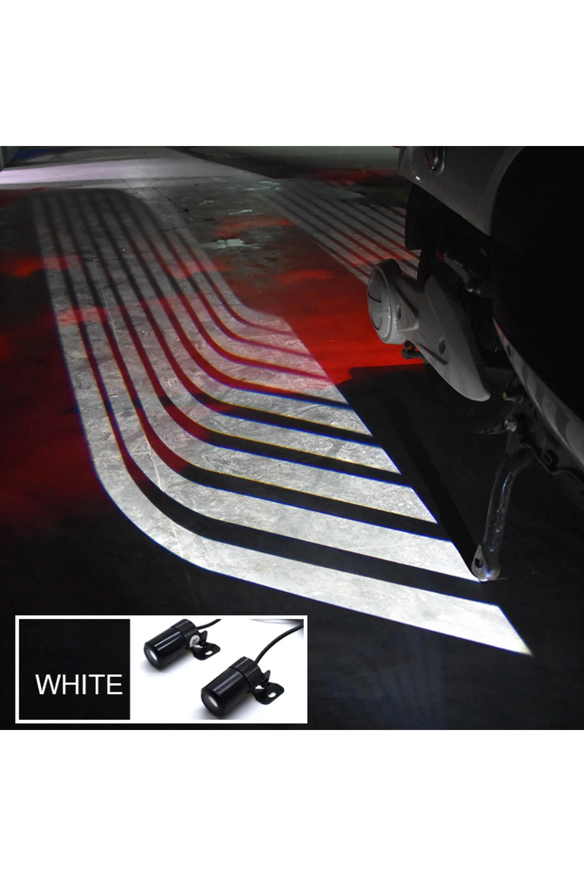 Araba motosiklet melek kanatları LED projeksiyon lambası lazer karşılama ışığı Beyaz - pazariz Görsel 5
