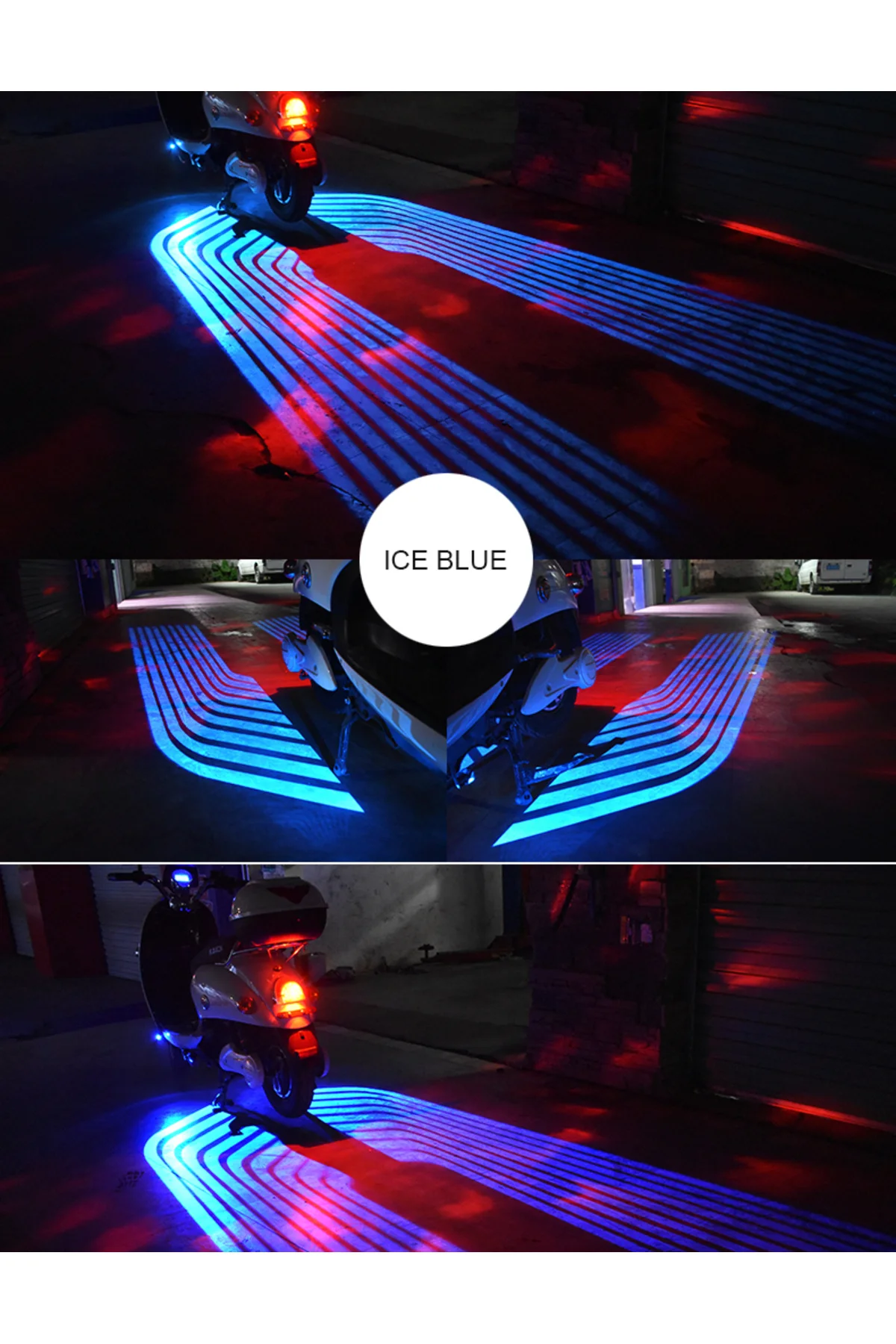 Araba motosiklet melek kanatları LED projeksiyon lambası lazer karşılama ışığı Mavi - pazariz Görsel 3
