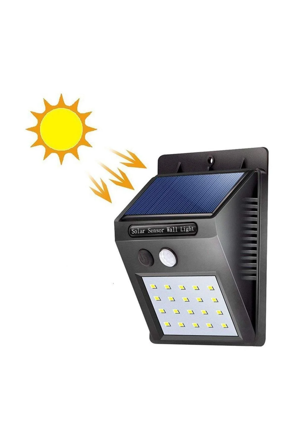 Solar 20 Led Hareket Sensörlü Su Geçirmez Led Lamba Aplik