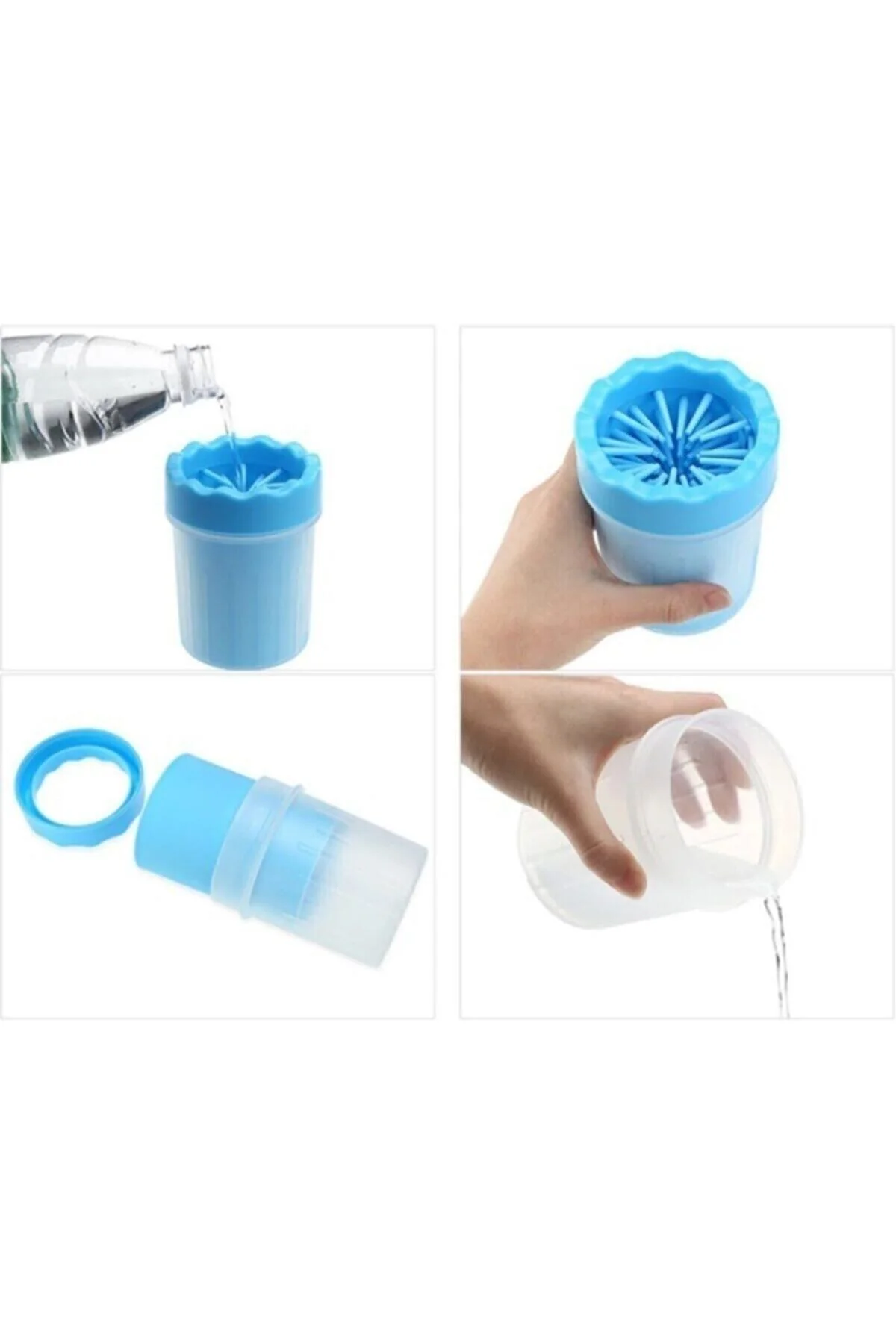 Soft Gentle Silikon Jel Fırçalı Köpek Pati Yıkama Aparatı Büyük Mavi - pazariz Görsel 3