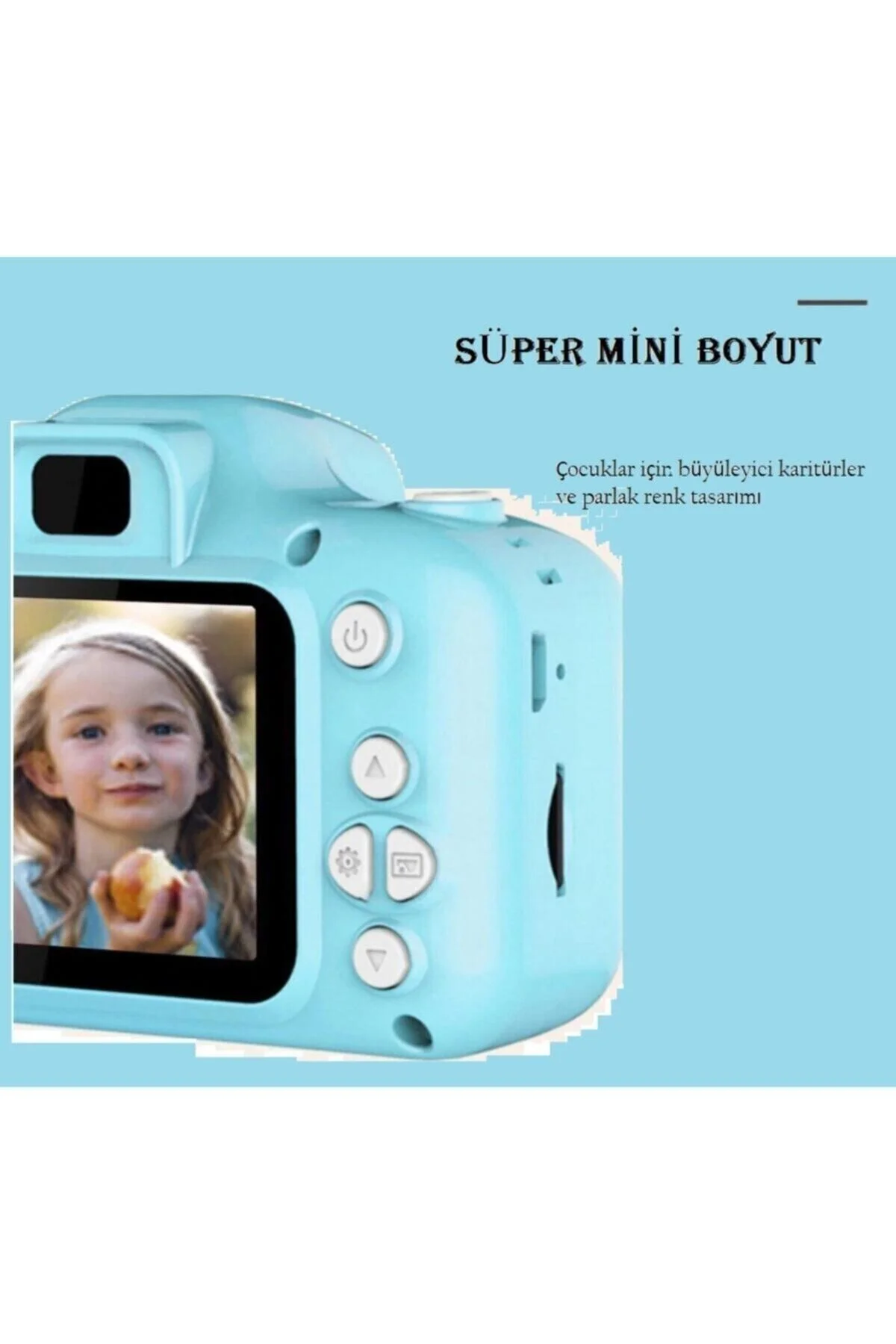 Mavi Renk Mini 1080p Hd Kamera Çocuklar Için Dijital Fotoğraf Makinesi 2.0 Inç Ekran 720-108 - pazariz Görsel 4
