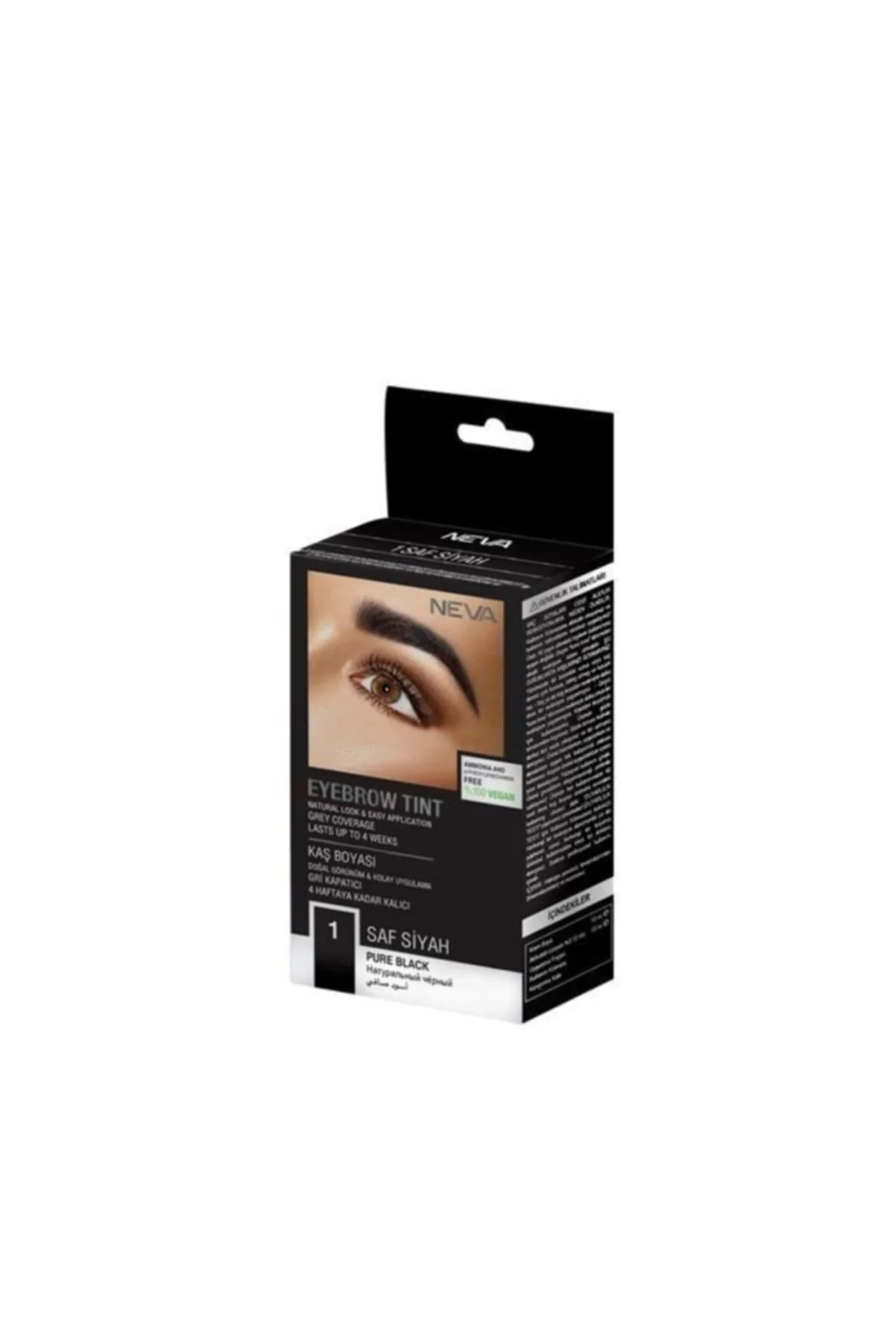 Neva Eyebrow Tint Kaş Boyası Seti 1.0 Saf Siyah %100 Vegan - pazariz Görsel 2