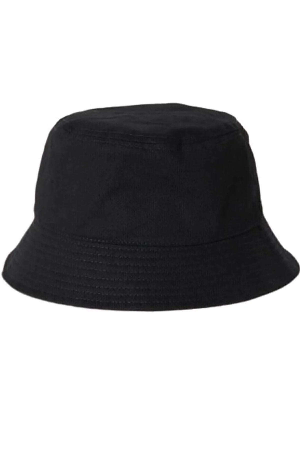 Unisex Siyah Kova Şapka, Düz Balıkçı Bucket Şapka - MYROYAL Görsel 2