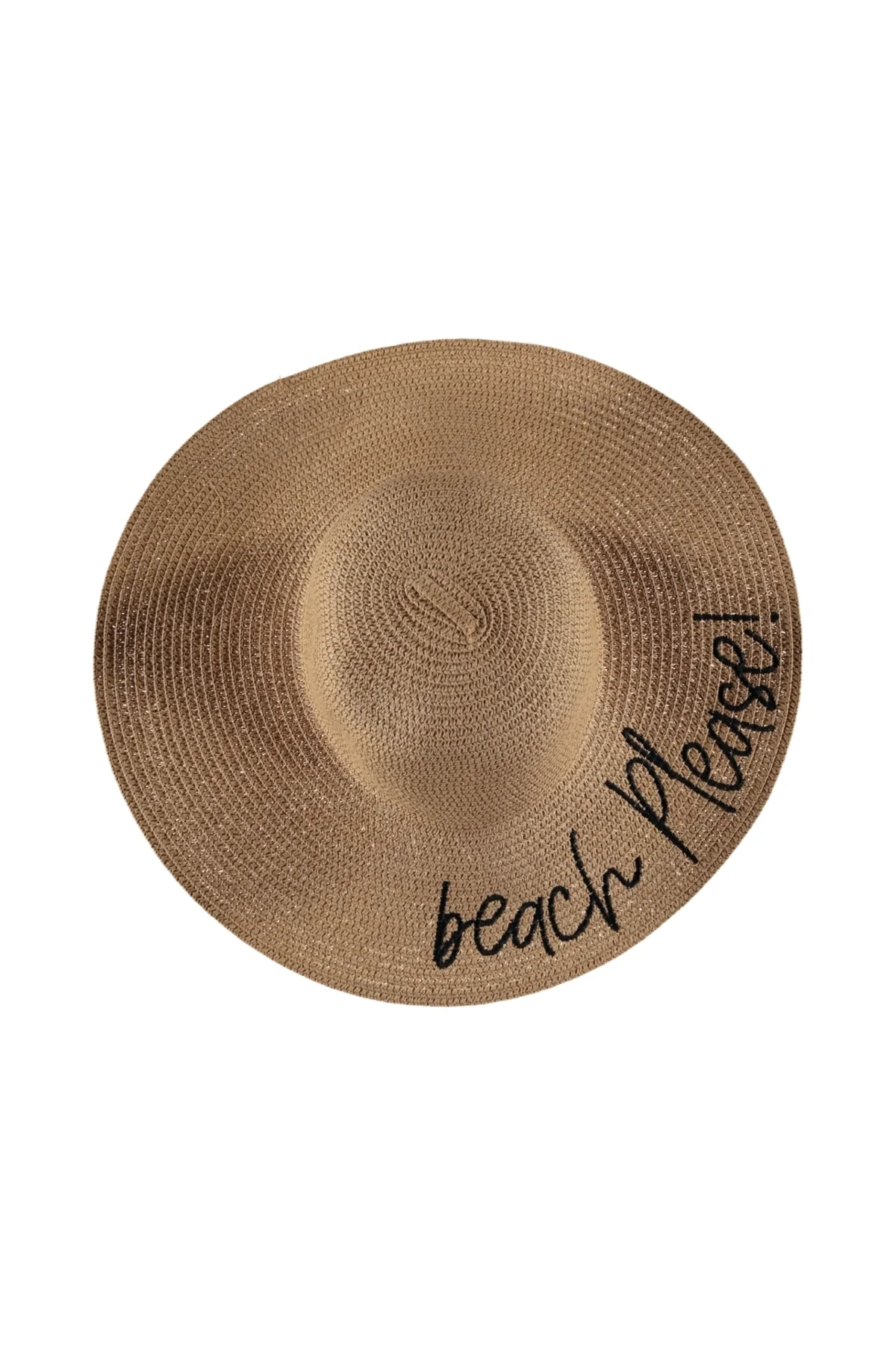 Beach Please Yazılı Hasır Plaj Şapkası - REVA Görsel 2