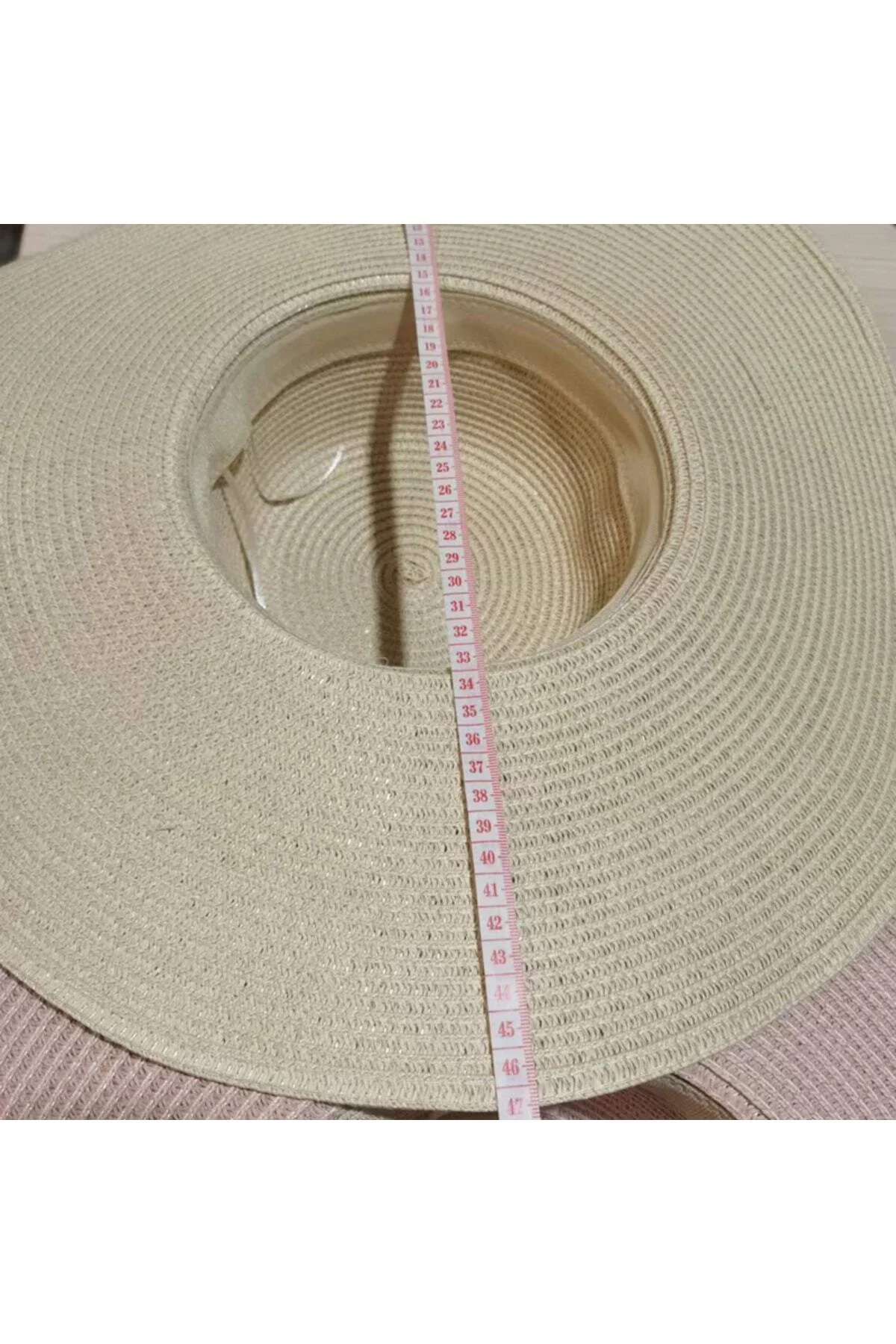 Lüx Hasır Plaj Şapkası , Katlanabilir Geniş Birim ( Çap 47 Cm, Içinde Daraltma Ipi Mevcuttur ) - Kardelen Butik Denizli Görsel 5
