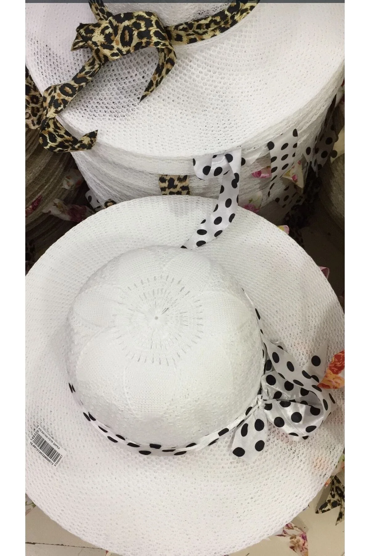 Panama Kadın Plaj Şapkası ( Merserize ) ( Beyaz ) - Kardelen Butik Denizli Görsel 4