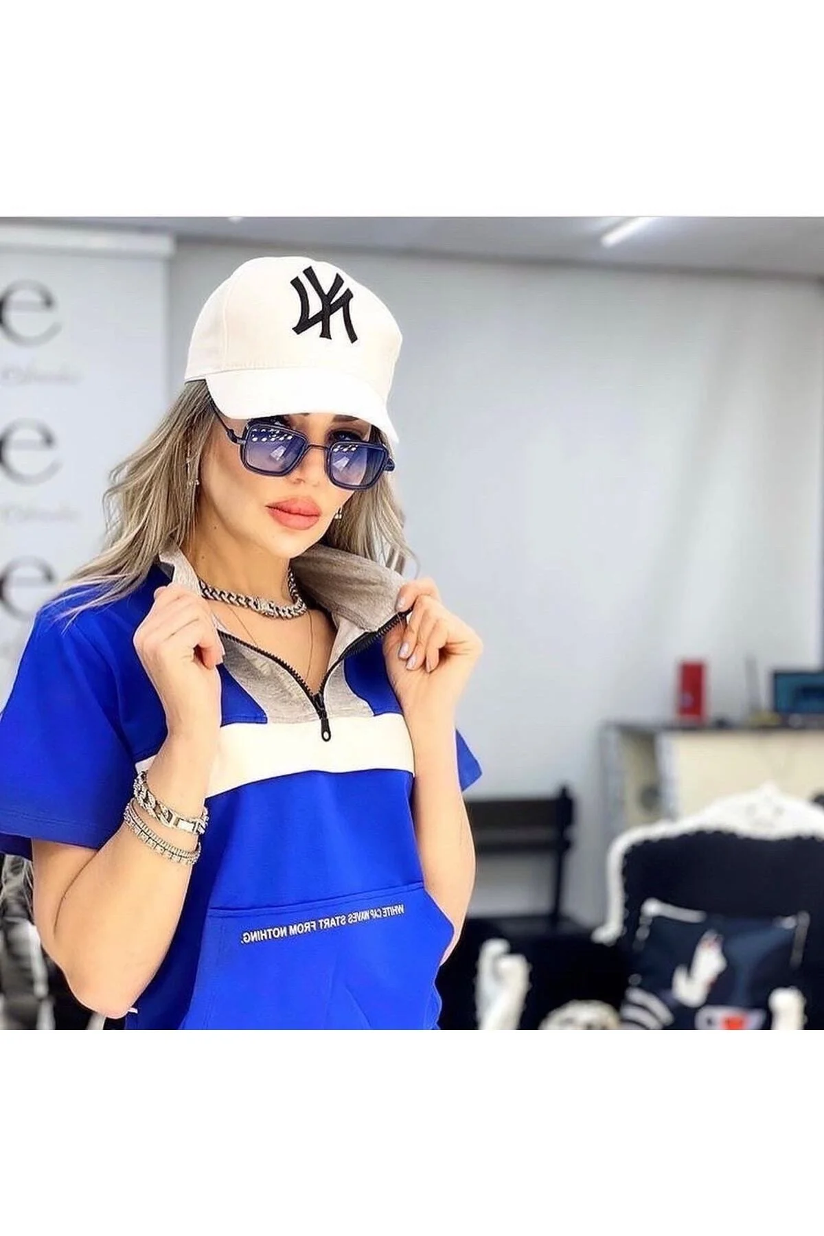 Beyaz Ny New York Nakışlı Şapka - zirve şapka Görsel 8