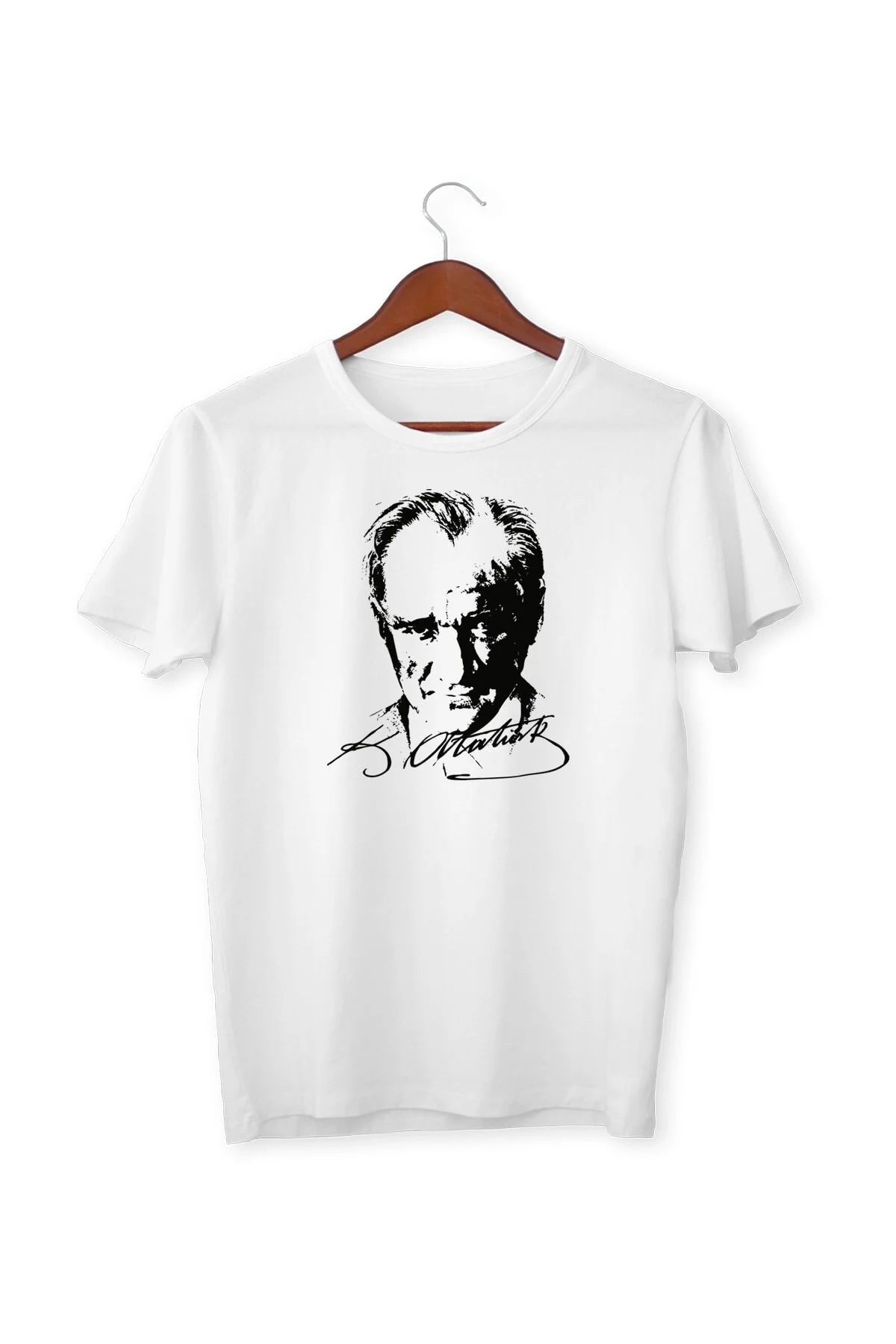 Unisex Çocuk Beyaz Atatürk Baskılı Kısa Kollu T-shirt - Fs Görsel 6