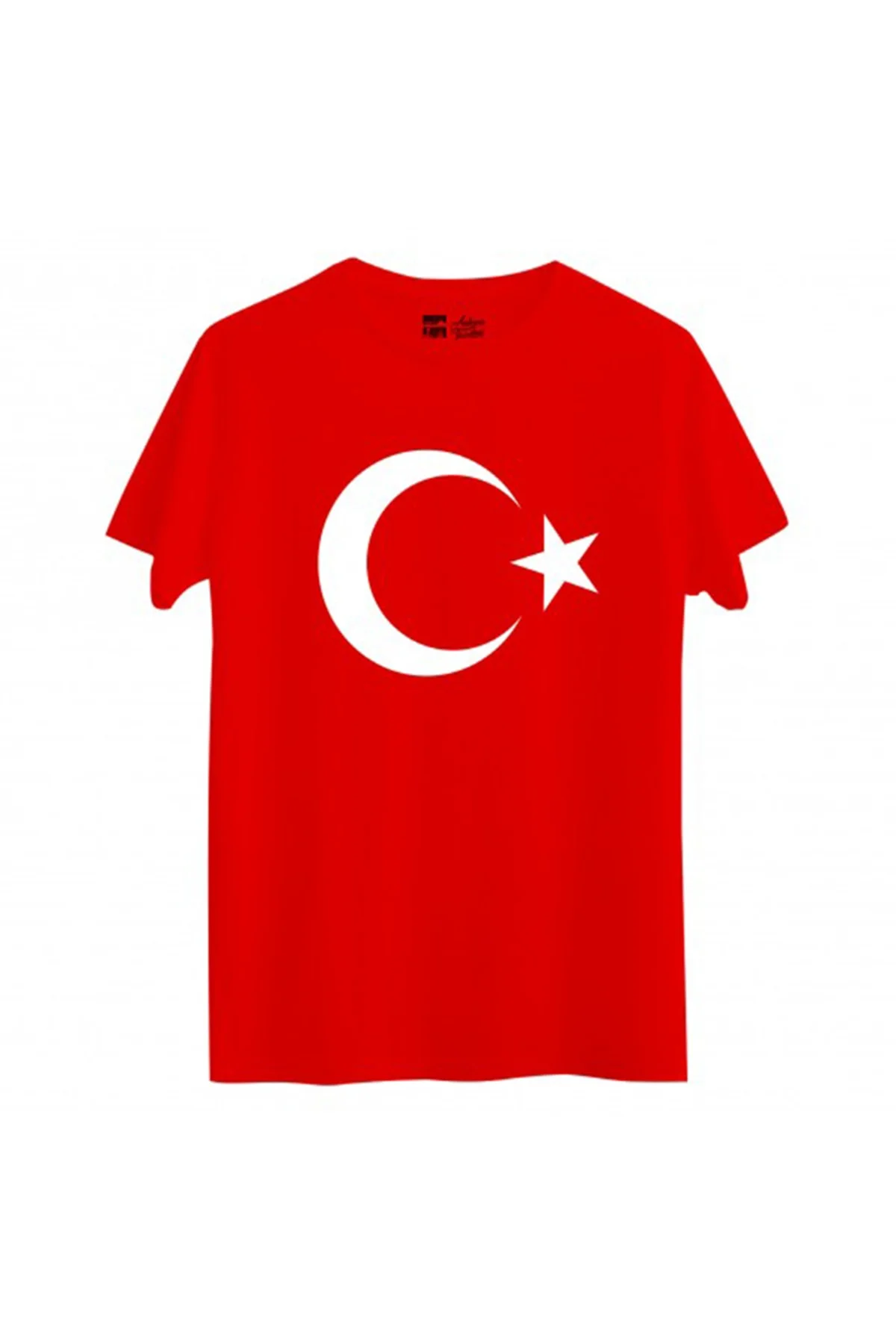 Kısa Kollu Bayrak Baskılı T-shirt - ak giyim Görsel 7