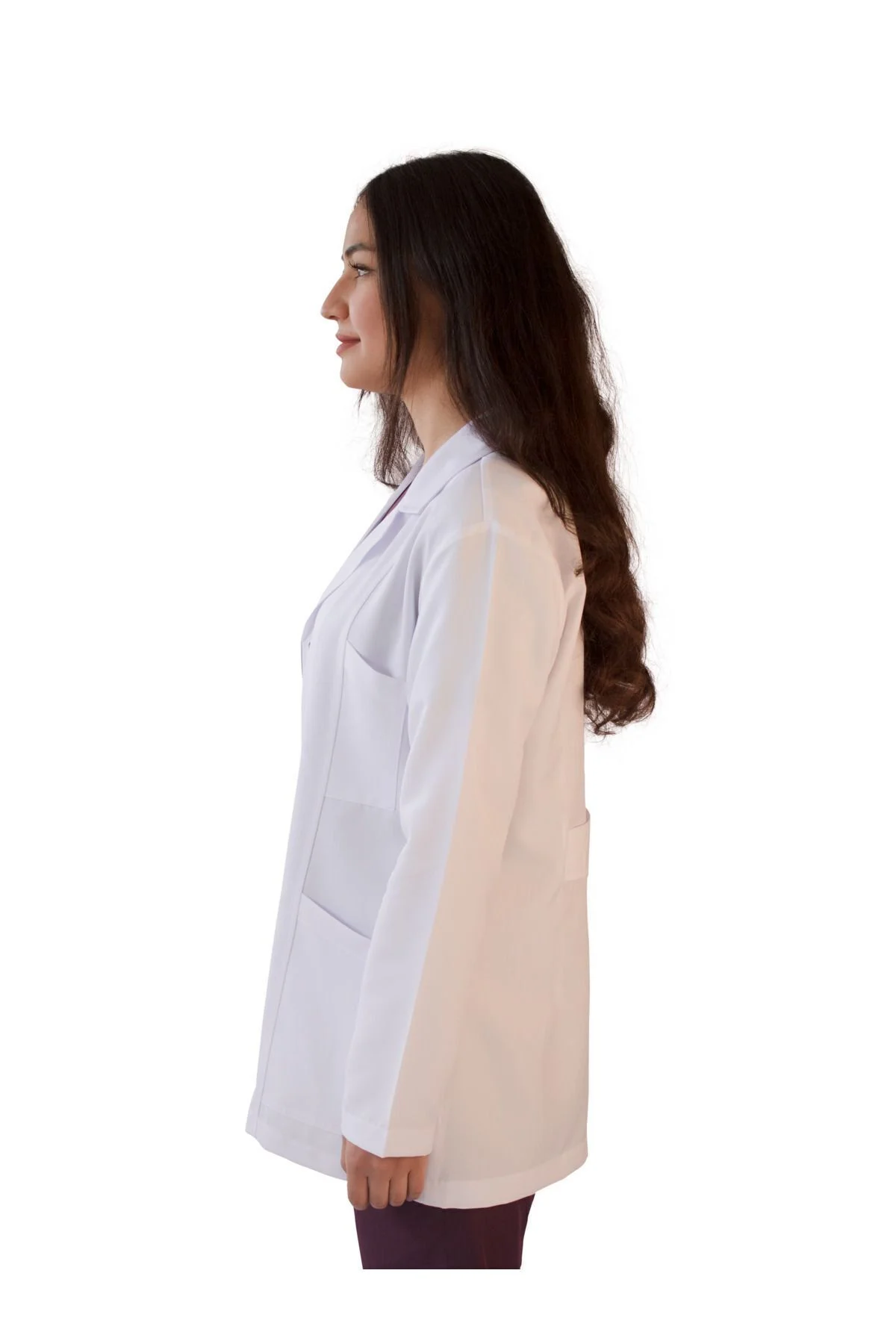 Gömlek Yaka Ceket Boy Beyaz Kadın Doktor Öğretmen Laboratuvar Önlüğü - VAYVAYLI Görsel 3