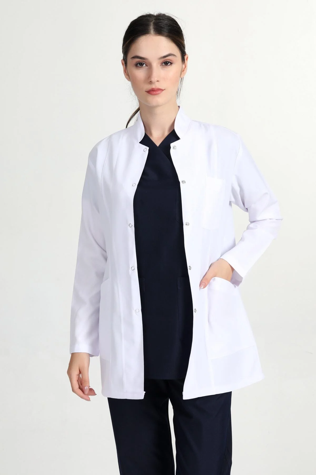 Önlük Ceket Boy Kadın Hakim Yaka Doktor Hemşire Öğretmen Önlüğü Yşn1402 - BAŞAK Görsel 3