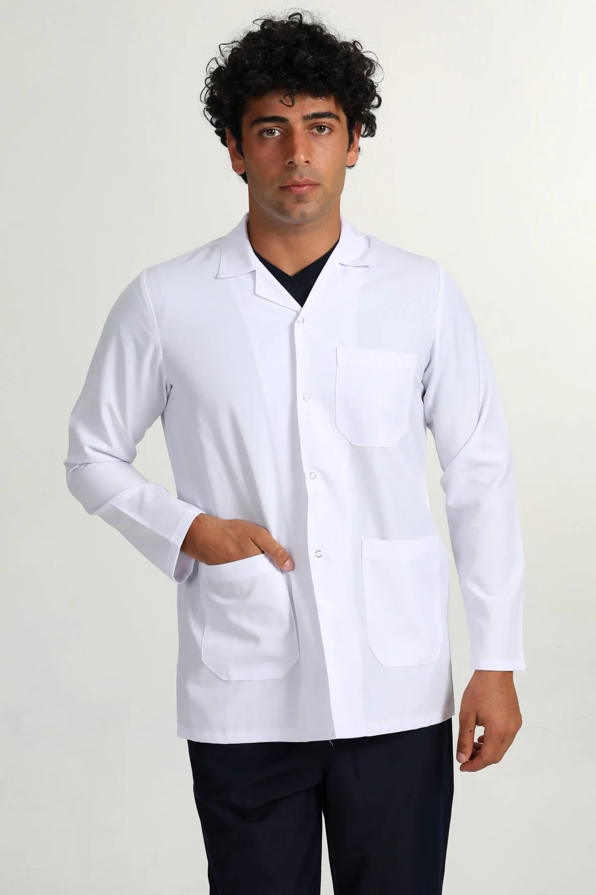 Ceket Boy Erkek Gömlek Yaka Doktor Hemşire Öğretmen Önlüğü - BAŞAK Görsel 2