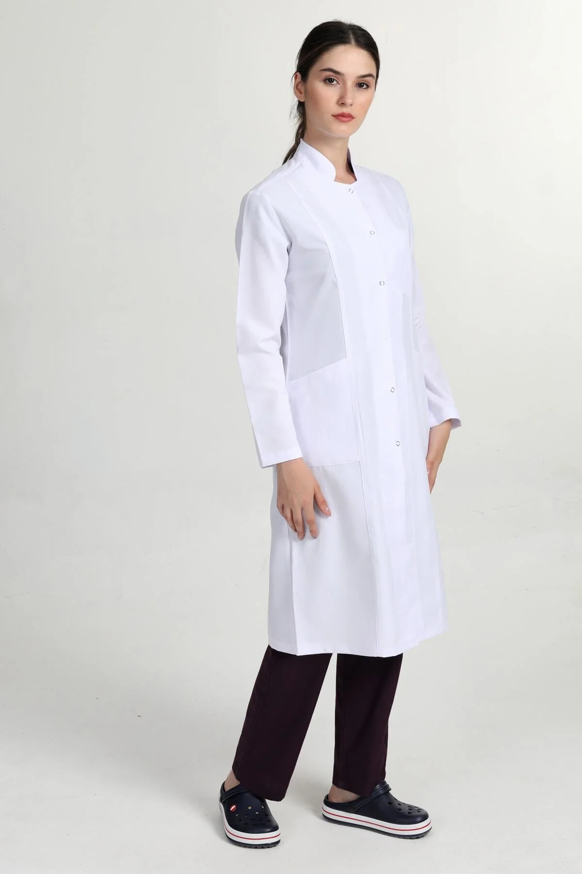Önlük Tesettür 105 Cm Doktor Hemşire Öğretmen Önlüğü - BAŞAK Görsel 3
