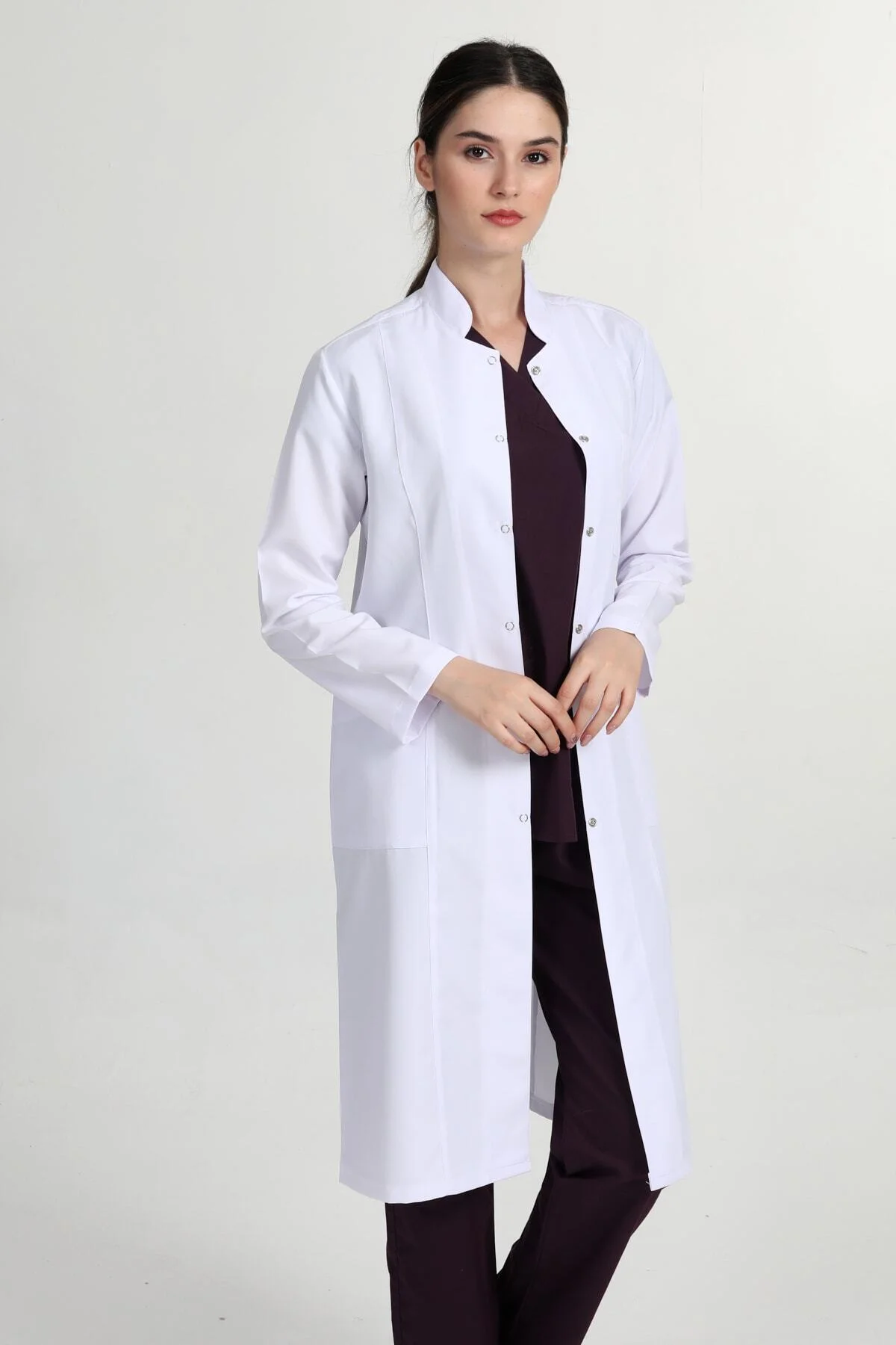Önlük Tesettür 105 Cm Doktor Hemşire Öğretmen Önlüğü - BAŞAK Görsel 5