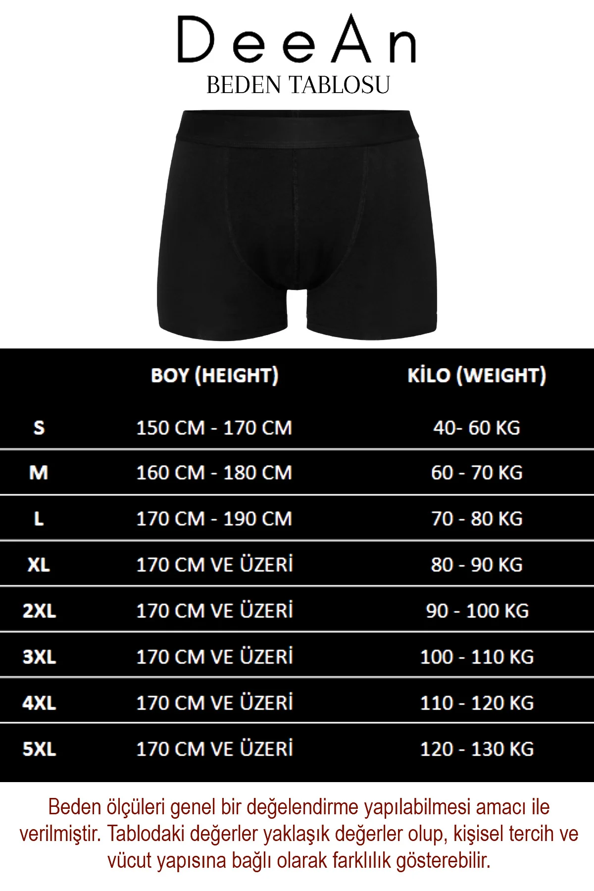 Erkek 10'lu Pamuklu Likralı Esnek Kumaş Siyah Boxer Eko Paket - DeeAn Görsel 3