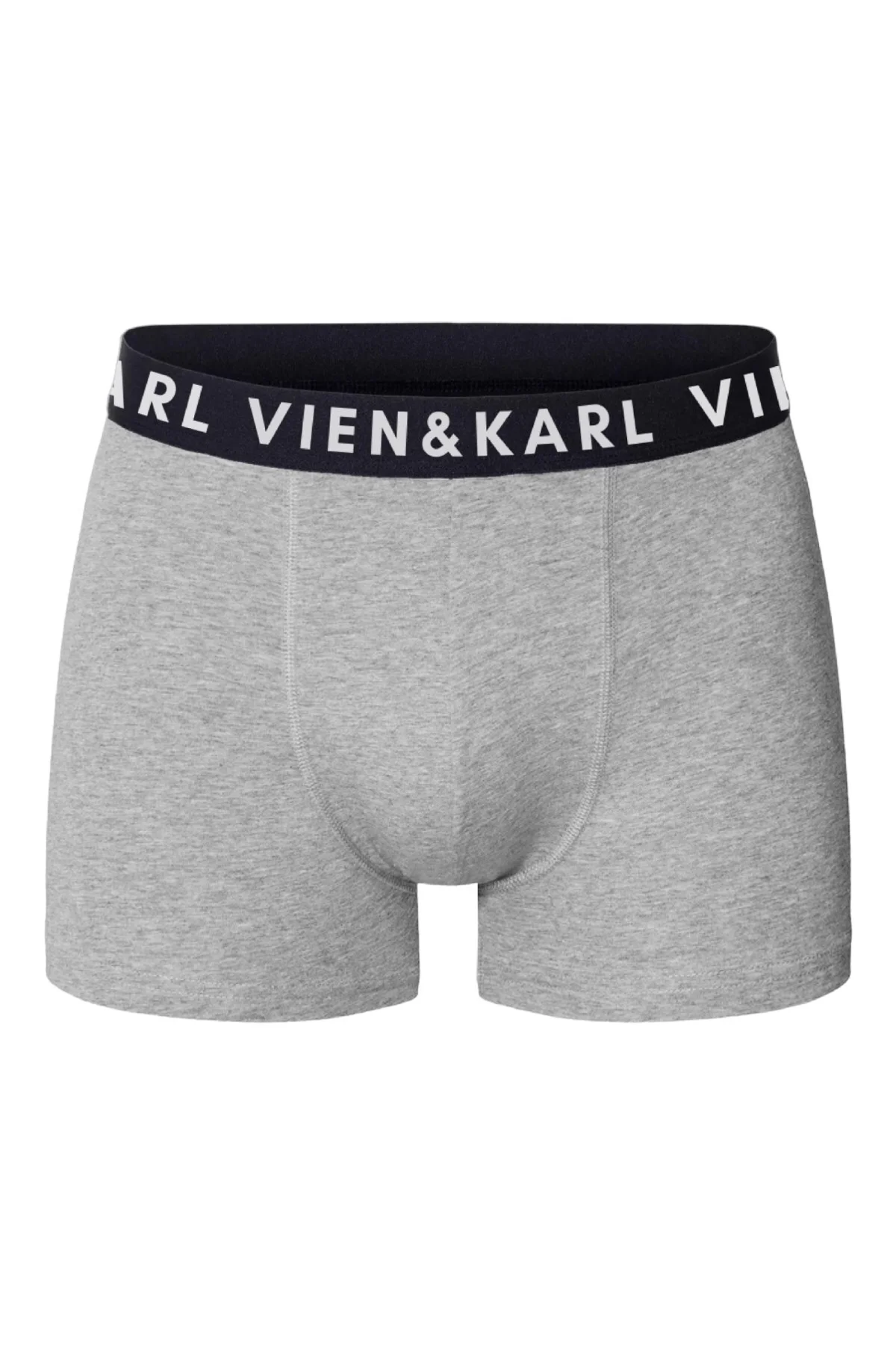 Erkek Siyah Gri 10'lu Paket Düz Likralı Boxer Şort - Vien&Karl Görsel 2