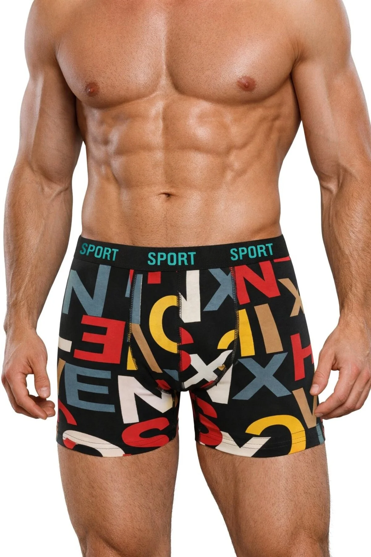 Erkek Desenli 5'li Premium Kutu Penye Pamuklu Likralı Boxer - Vien&Karl Görsel 7