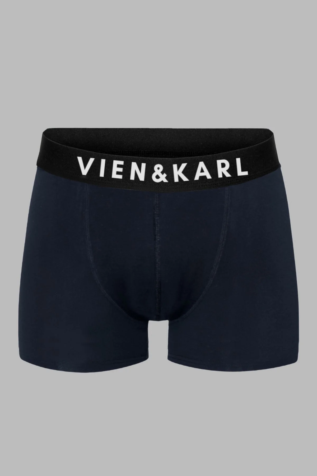 Erkek 3 Pamuklu Likralı Siyah Gri Lacivert Boxer 3 Atlet Takım - Vien&Karl Görsel 6