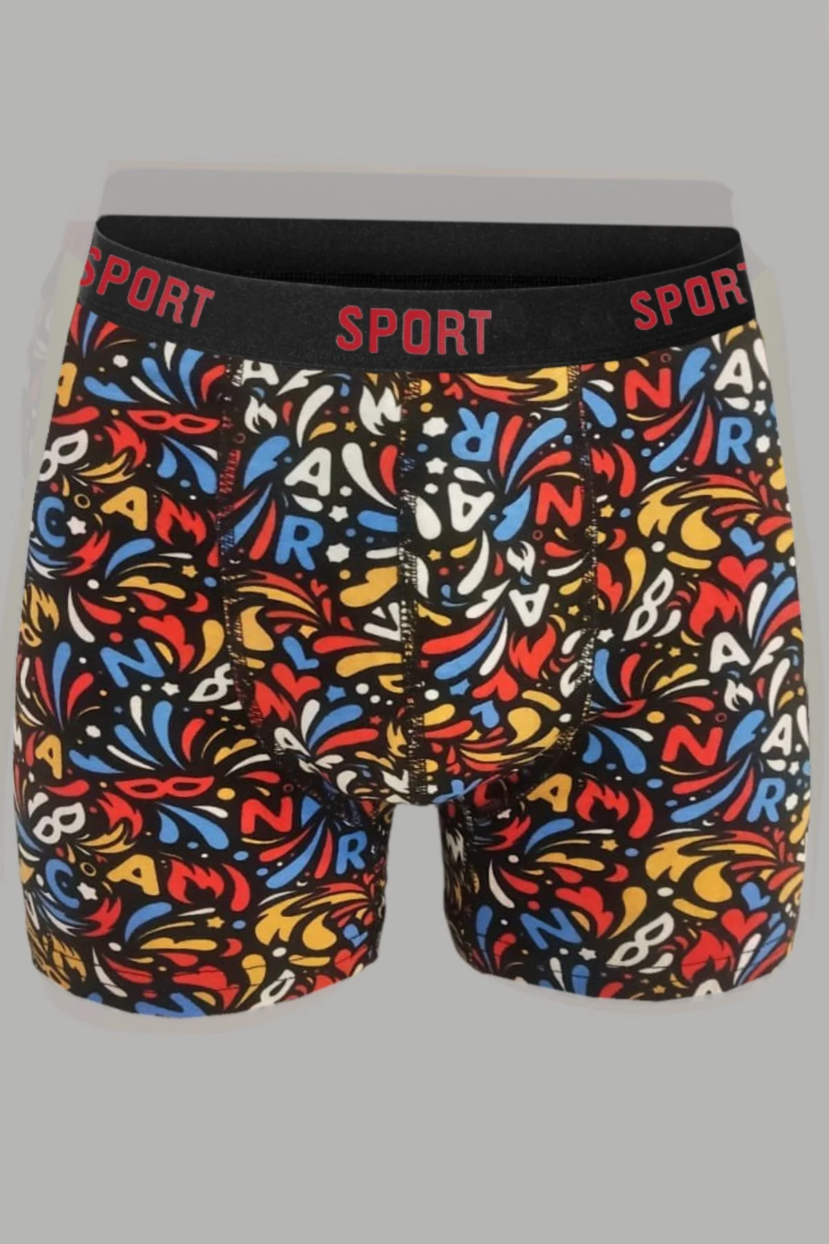 Desenli Düz Karışık Erkek 7'li Paket Pamuklu Likralı Boxer - DeeAn Görsel 5