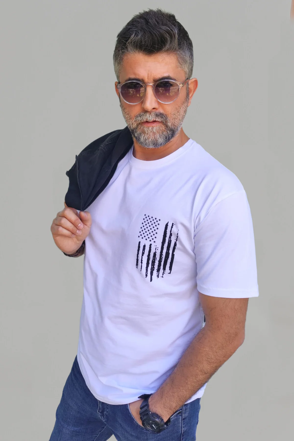 Erkek Desenli-düz Karışık Slim Fit Bisiklet Yaka Pamuk Elastan 3'lü Basic Tişört - Vien&Karl Görsel 5