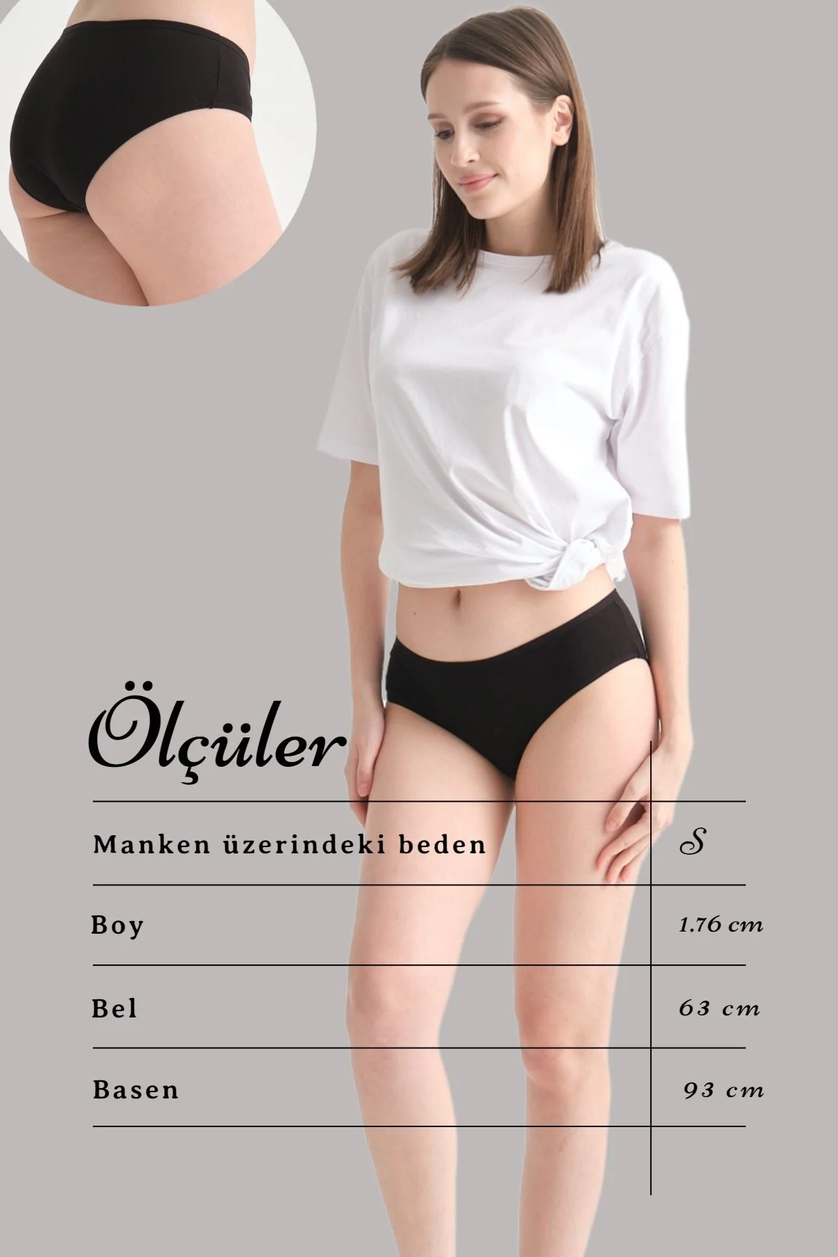 Kadın Renkli Hipster(Yarı Yüksek Bel) Külot 4'lü Premium Kutuda Siyah Beyaz Füme Pembe - Vien&Karl Görsel 2