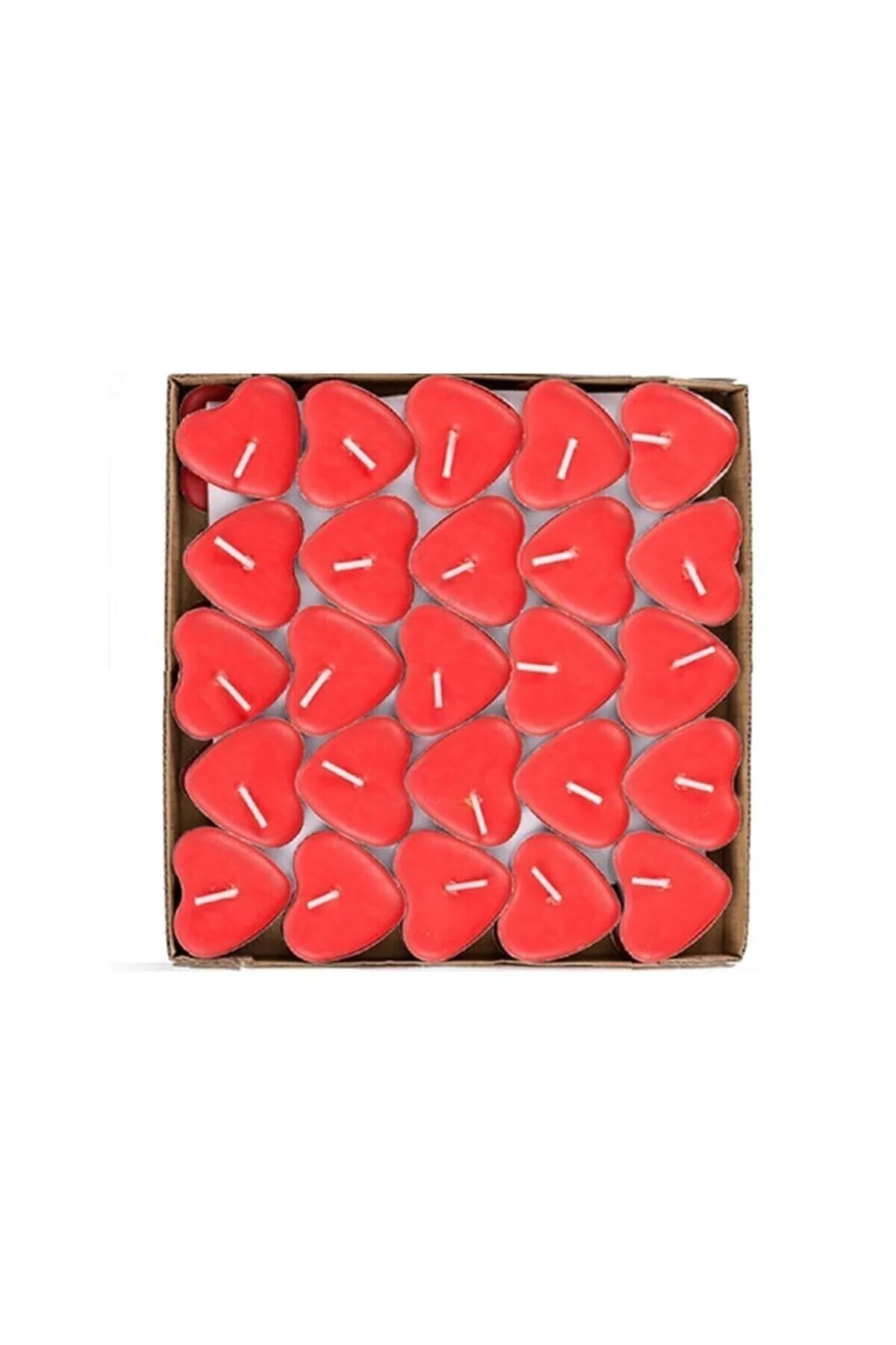Kırmızı Kalpli Tealight Mum 50 Adet Kokusuz - pazariz Görsel 4