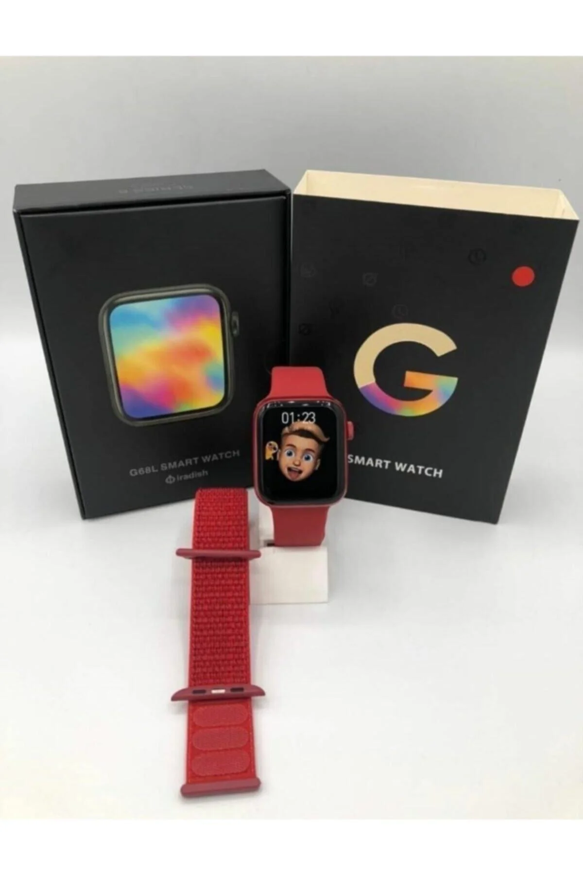 G68l Smart Watch 6s Akıllı Saat Konuşma Özellikli Türkçe Menü Yan Tuşlar Aktif Kırmızı