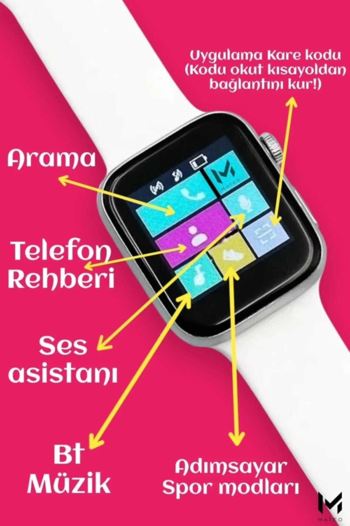 Akıllı Saat Nabız Ve Tansiyon Ölçer Arama Özellikli Çift Tuş Aktif T500 Son Sürüm Ios/androıd Uymlu - pazariz Görsel 3