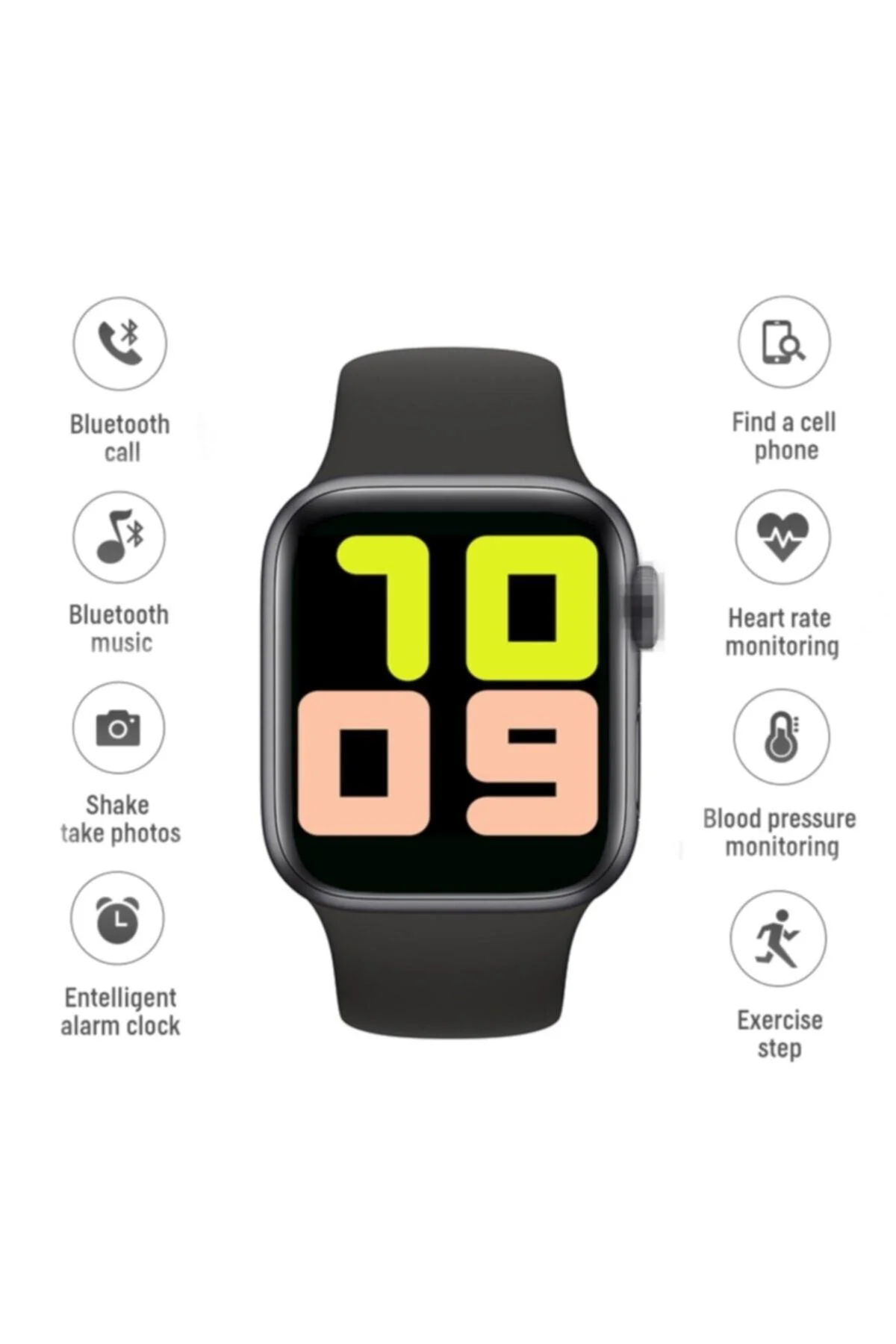 T500 Akıllı Saat Ios/android Uyumlu Smart Watch Siyah - pazariz Görsel 2