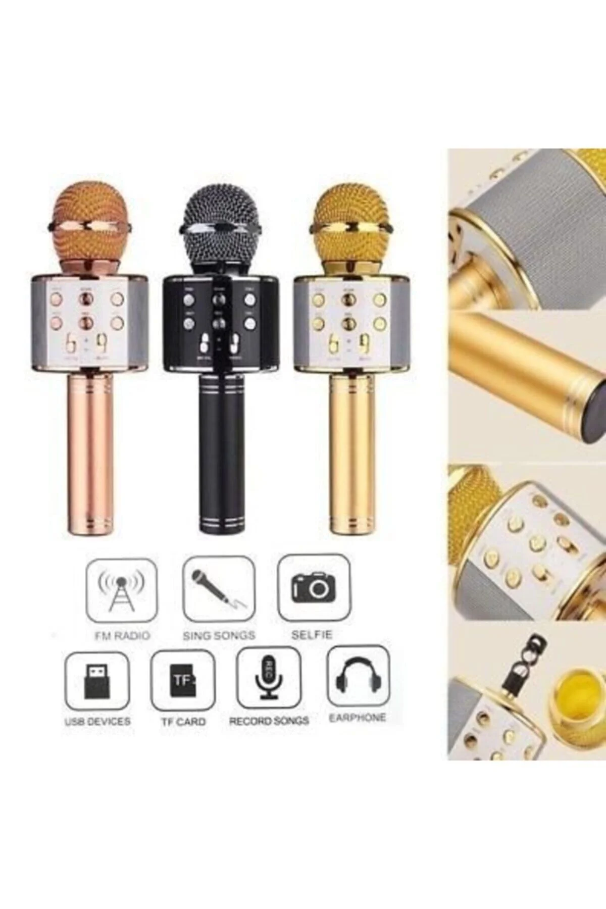 Karaoke Mikrofon Bluetooth Hoparlör Usb Giriş - pazariz Görsel 3