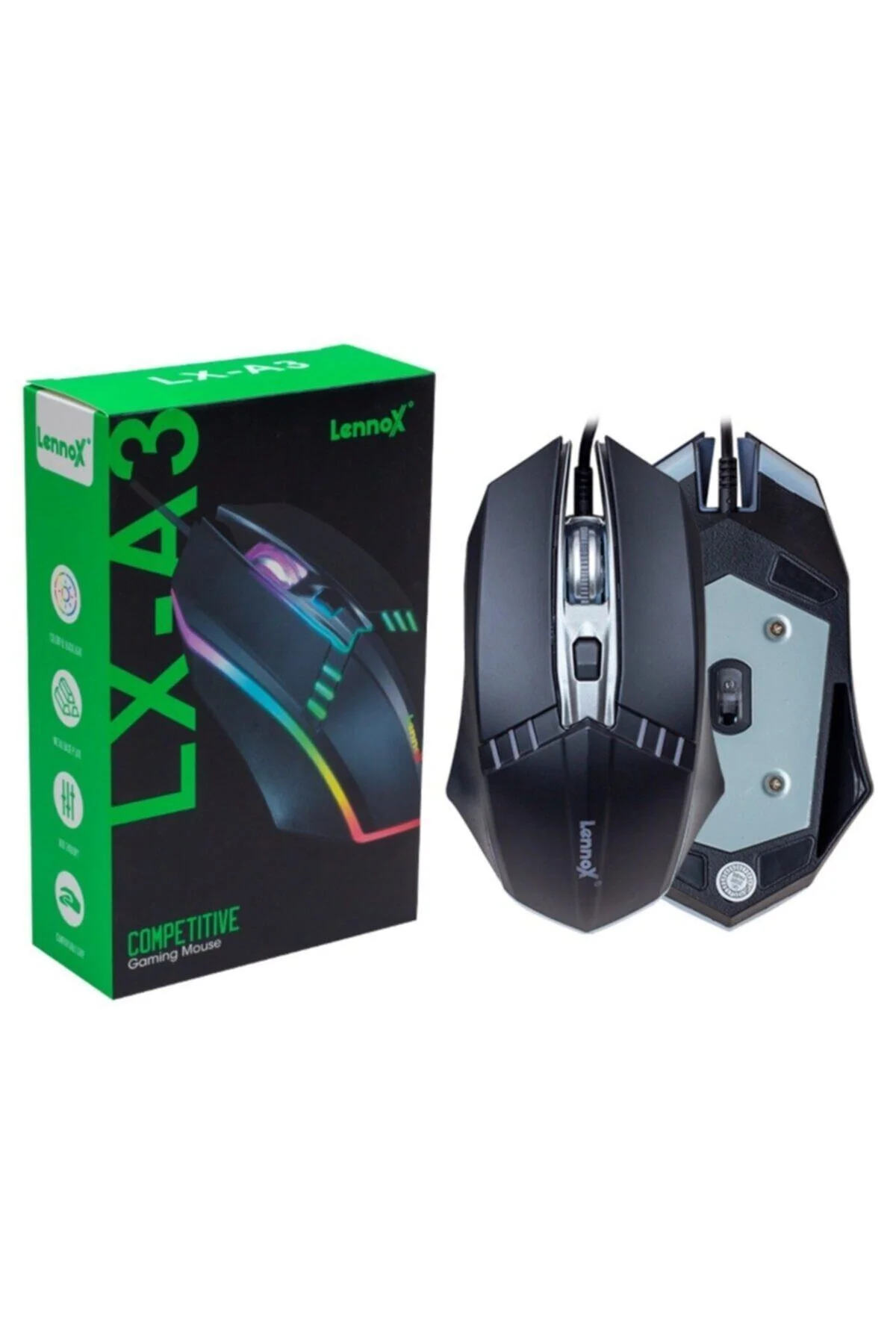 Lennox Lx-a3 Rgb Kablolu Gaming Oyuncu Mouse - pazariz Görsel 3